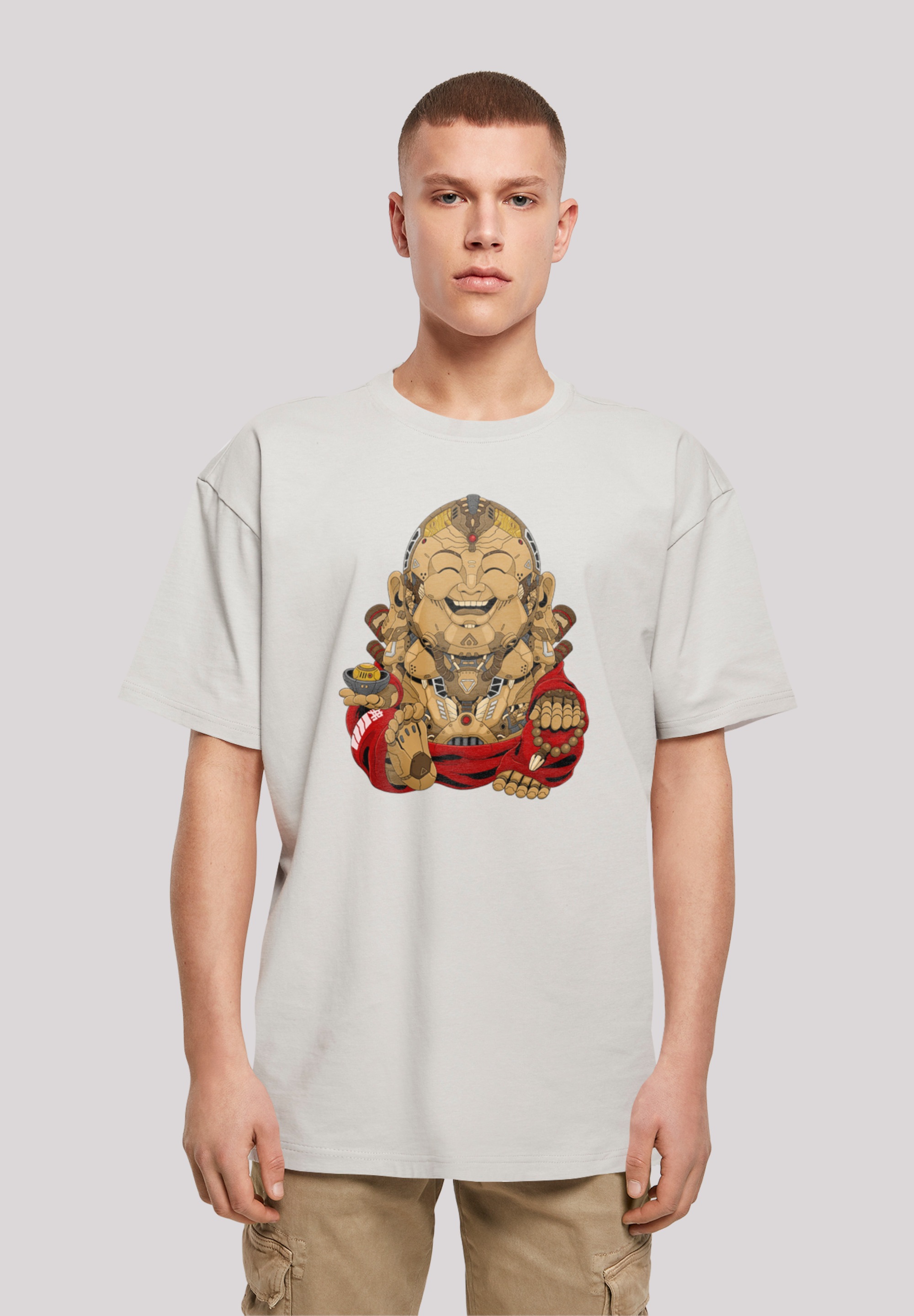 F4NT4STIC T-Shirt »Happy Cyber Buddha CYBERPUNK STYLES«, Print