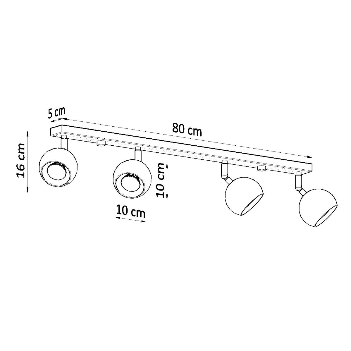 SOLLUX lighting Deckenleuchte »OCULARE«, 4 flammig, Leuchtmittel GU10 | ohne Leuchtmittel, beweglicher Lampenschirm