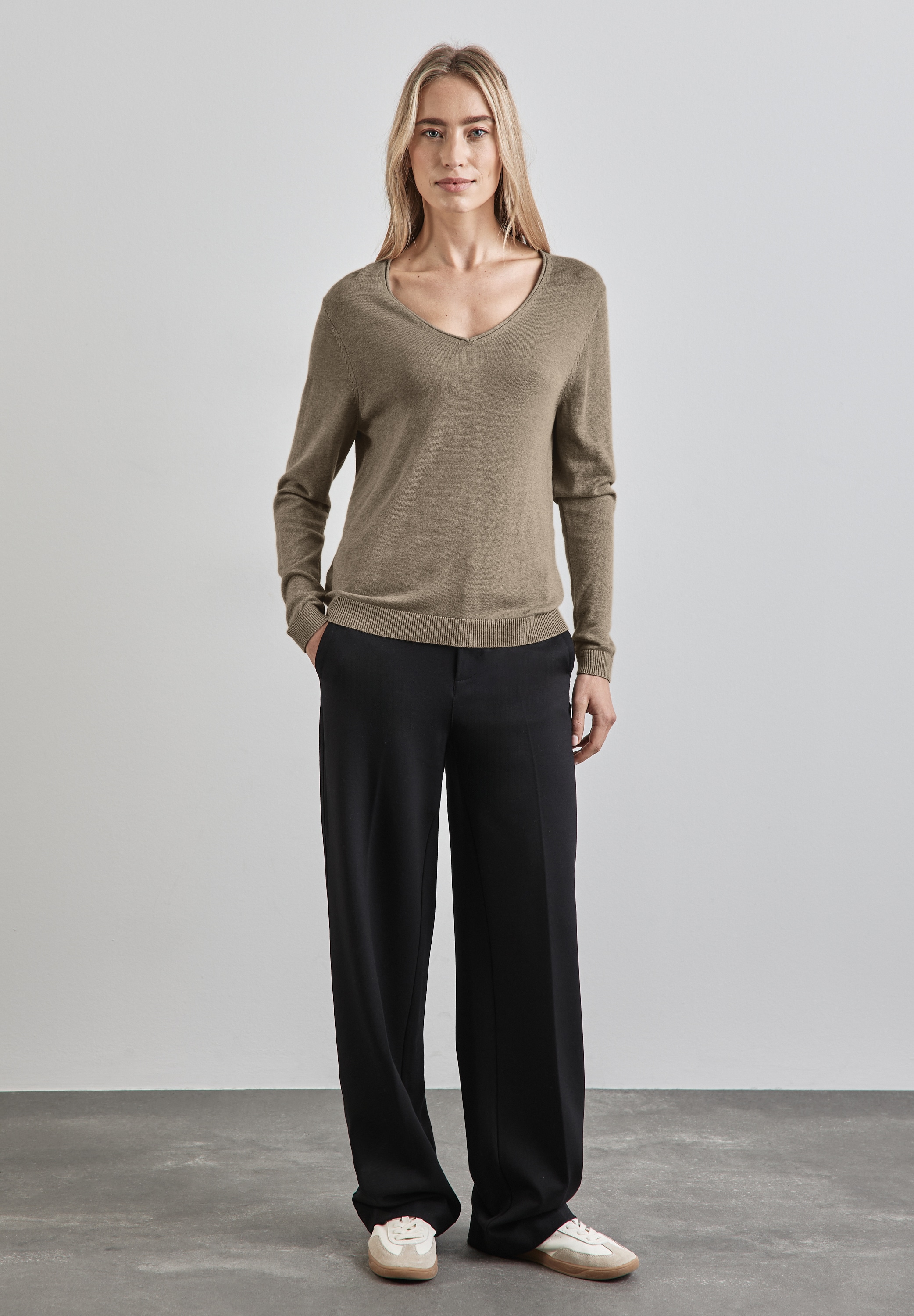 STREET ONE Strickpullover, mit V-Ausschnitt