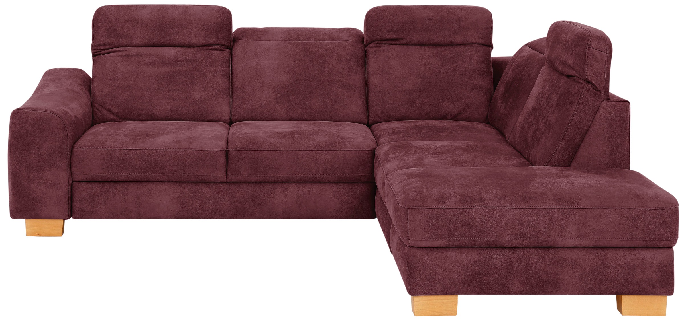 Ecksofa HOME AFFAIRE "Dundee L-Form", rot (bordeaux), B:263cm H:86cm T:219cm, Luxus-Microfaser Florence (100% Polyester), Sofas, Ecksofa, wahlweise mit Kopfteilverstellung und zusätzlich mit Bettfunktion 10