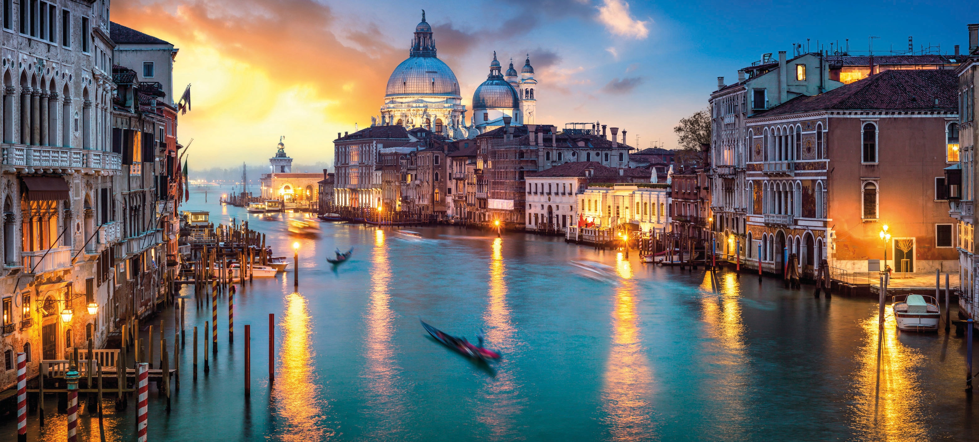 Bönninghoff Leinwandbild "Wandbild VENEDIG XXL – Leinwandbild Keilrahmen Deko modern" Boote & Schiffe Stadt Venedig 1 Stk. tlg. auf Keilrahmen gespannt