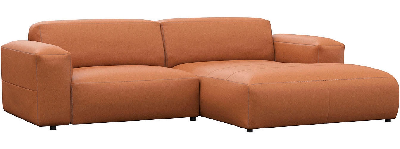 FLEXLUX Ecksofa »Lucera Chaislongue rechts oder links, L-Form, bequem«, modern & anschmiegsam, Kaltschaum, Stahl-Wellenunterfederung