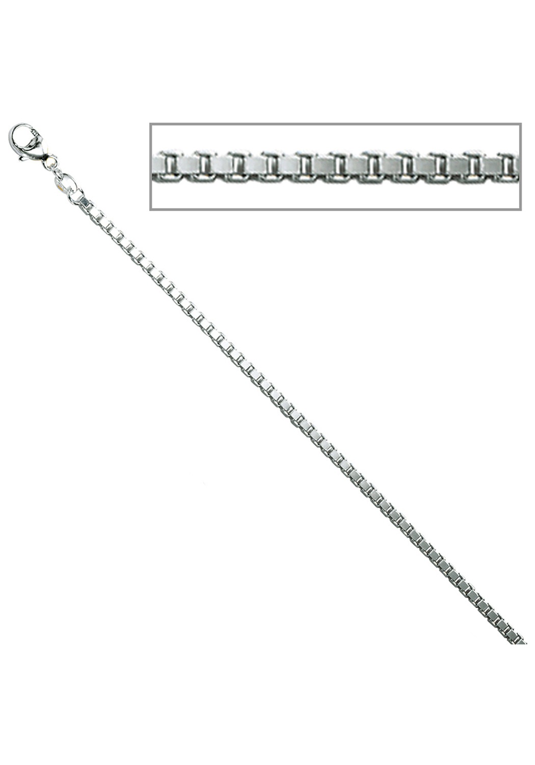 JOBO Silberkette, Venezianerkette 925 Silber 50 cm 1,8 mm