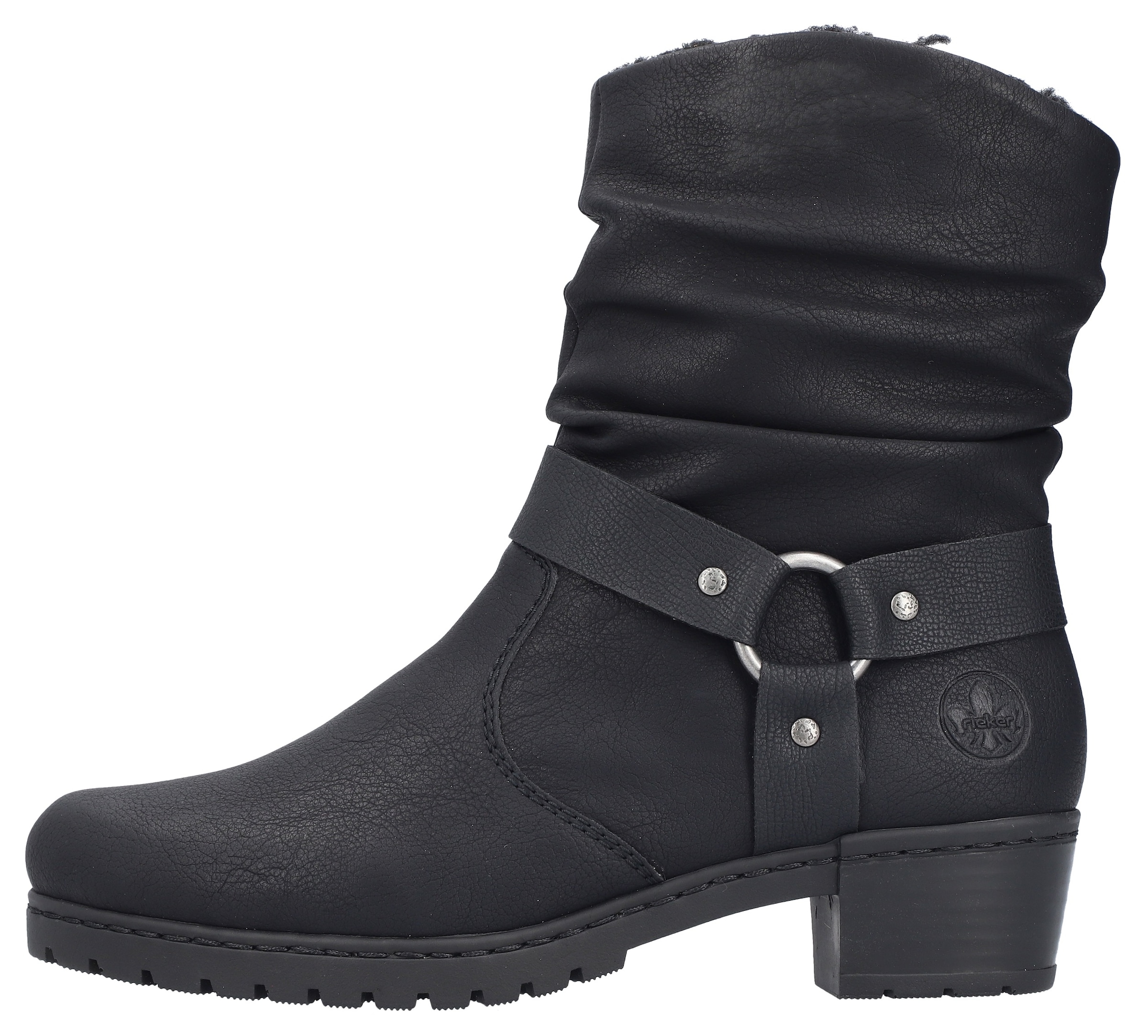 Rieker Winterstiefelette, Westernstiefelette, Cowboyboots, Blockabsatz, mit Zierriemen