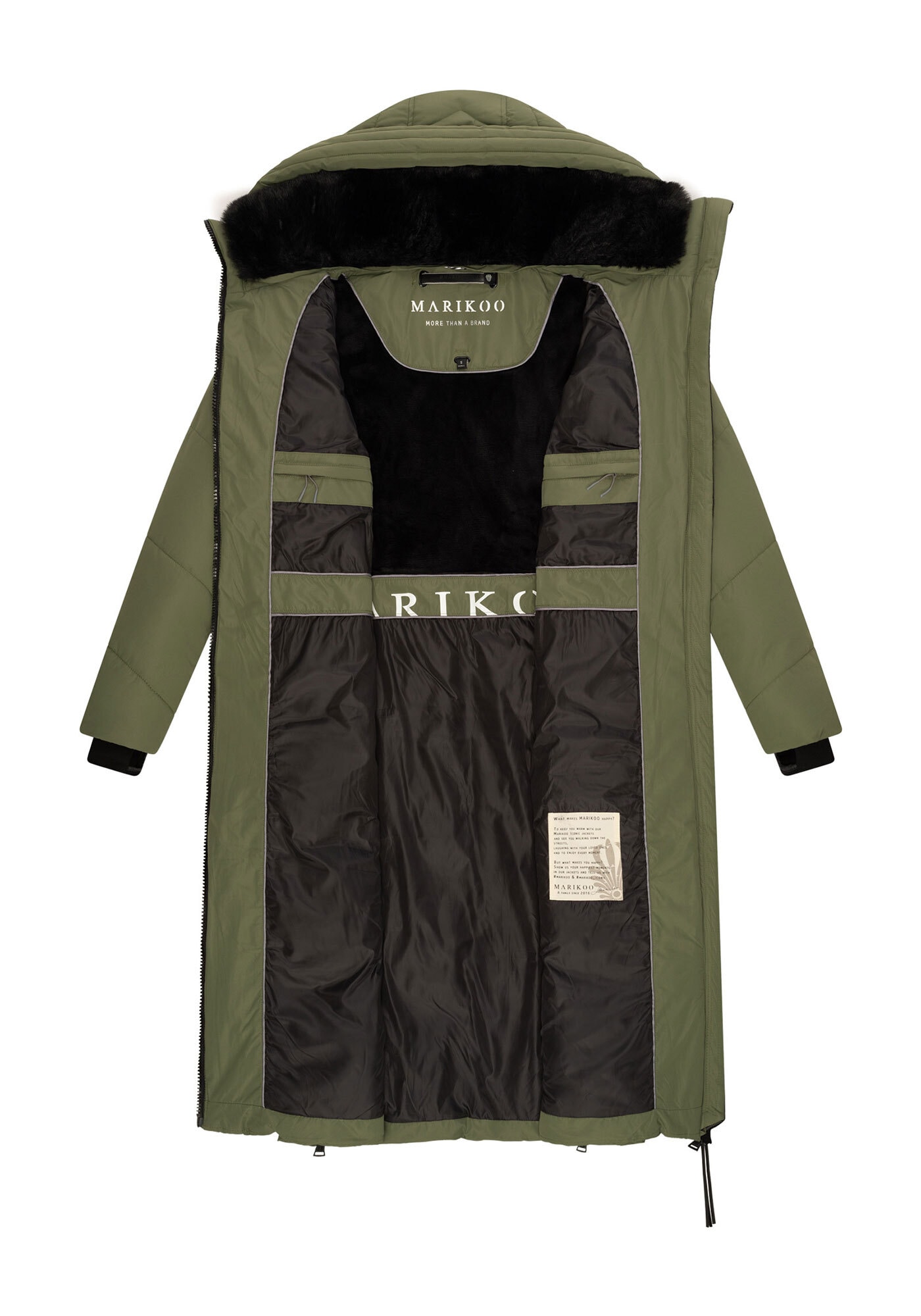 Marikoo Winterjacke »Nadaree XVI« Stepp Mantel mit großer Kapuze