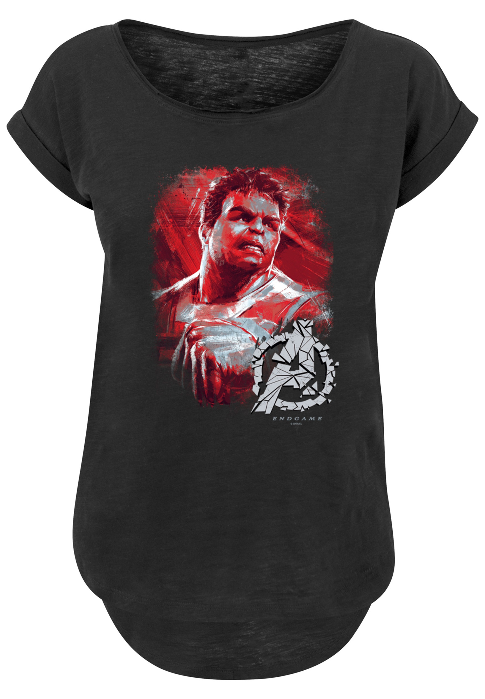 F4NT4STIC T-Shirt »Marvel Avengers Endgame Hulk Brushed«, Damen,Premium Merch,Lang,Longshirt,Logo Print