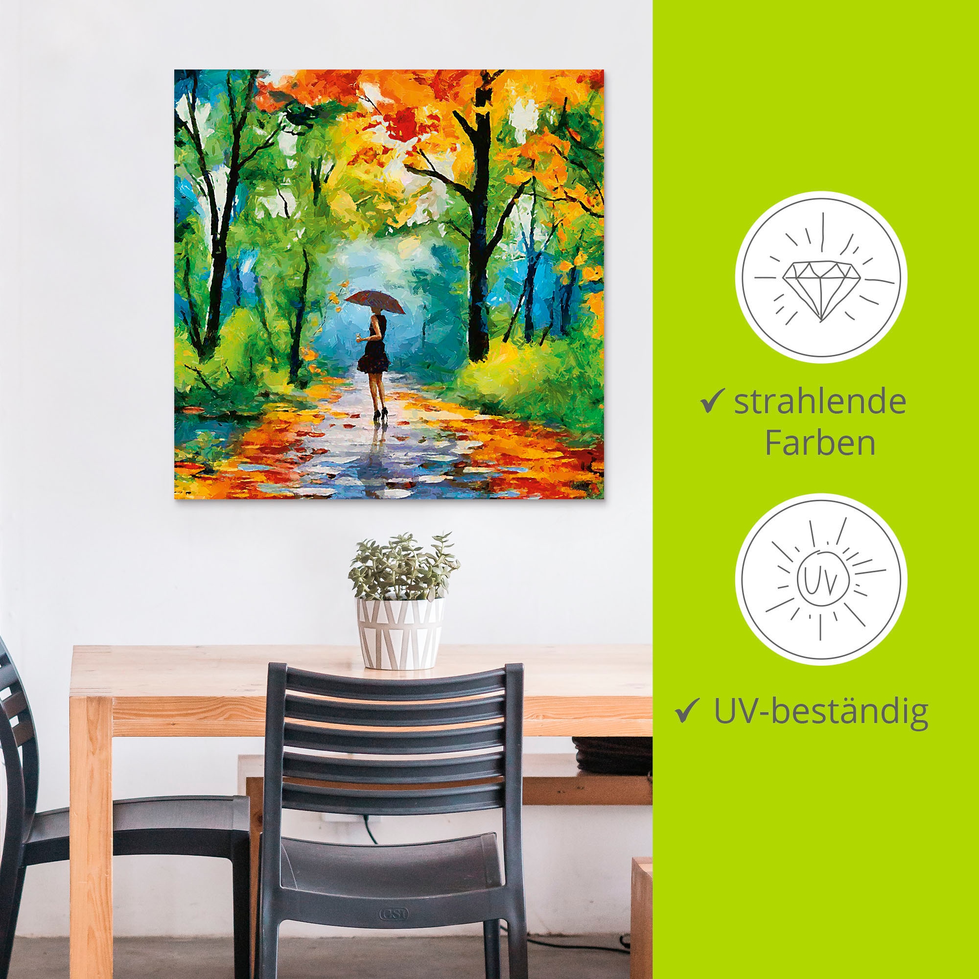 Artland Wandbild »Herbstlicher Spaziergang im Park«, Vier Jahreszeiten Bilder, (1 St.), als Alubild, Outdoorbild, Leinwandbild, Poster, Wandaufkleber