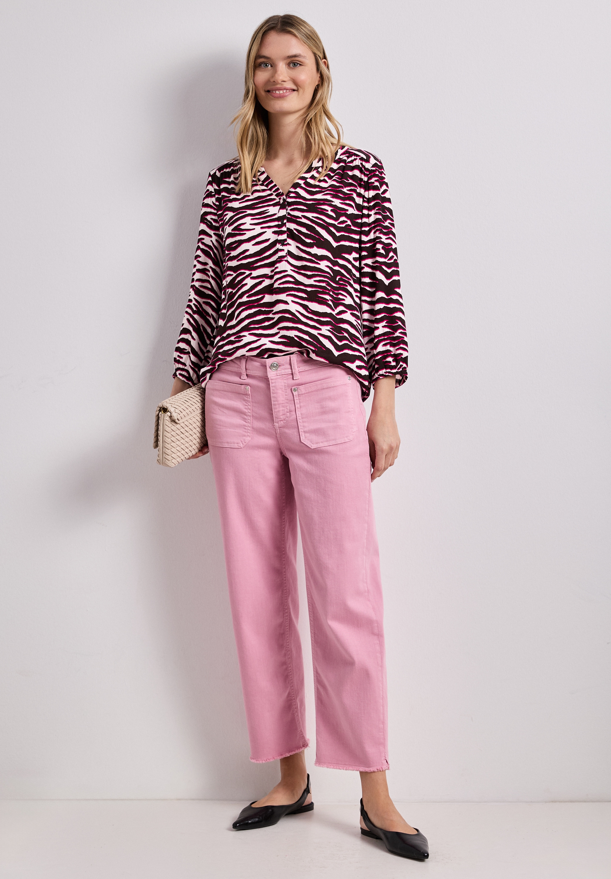 STREET ONE 3/4-Arm-Shirt mit Strukturmix