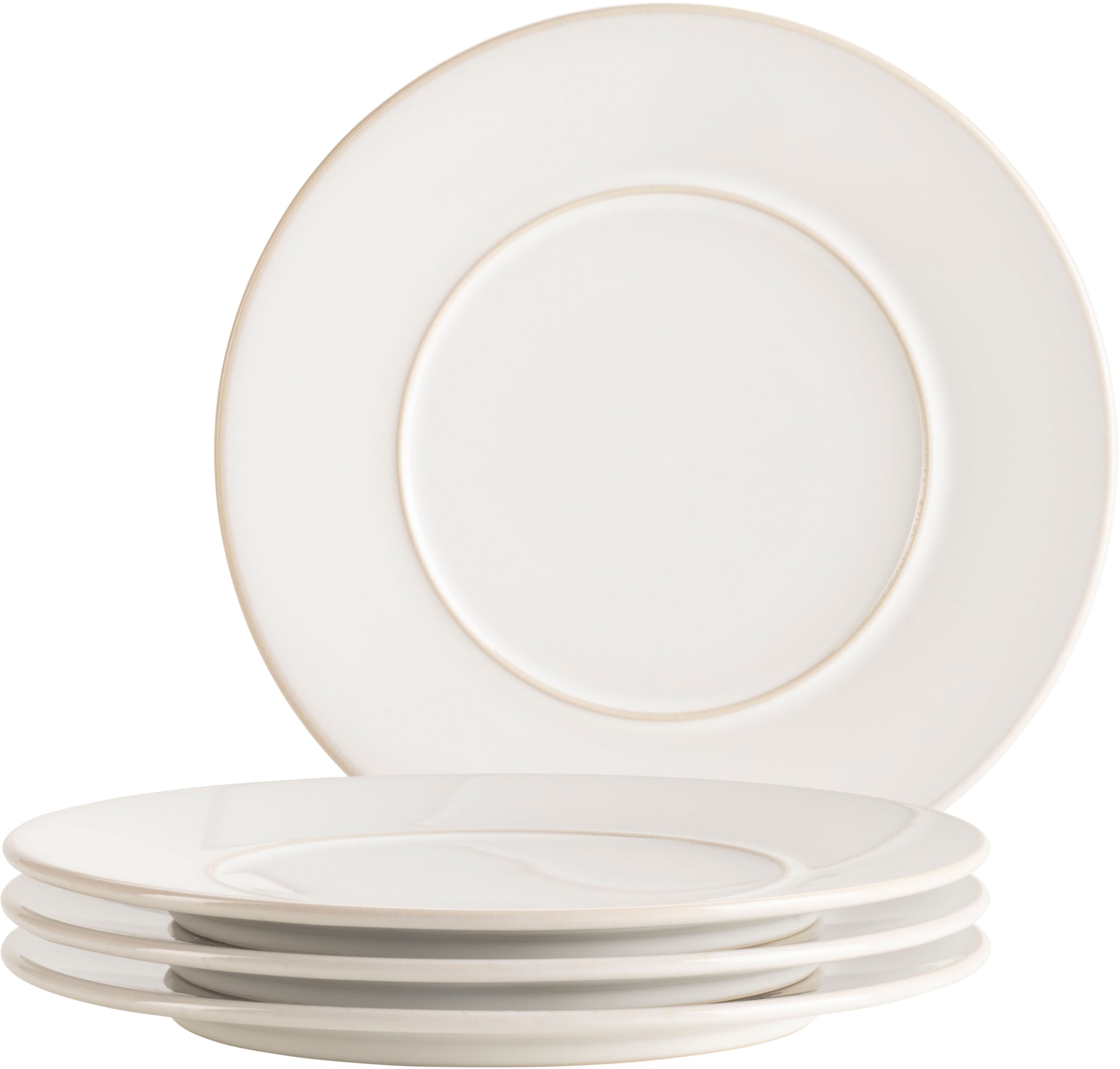 Mäser Weiß Dessertteller "Unico Dessertteller Set Steinzeug" Teller Set von Baur