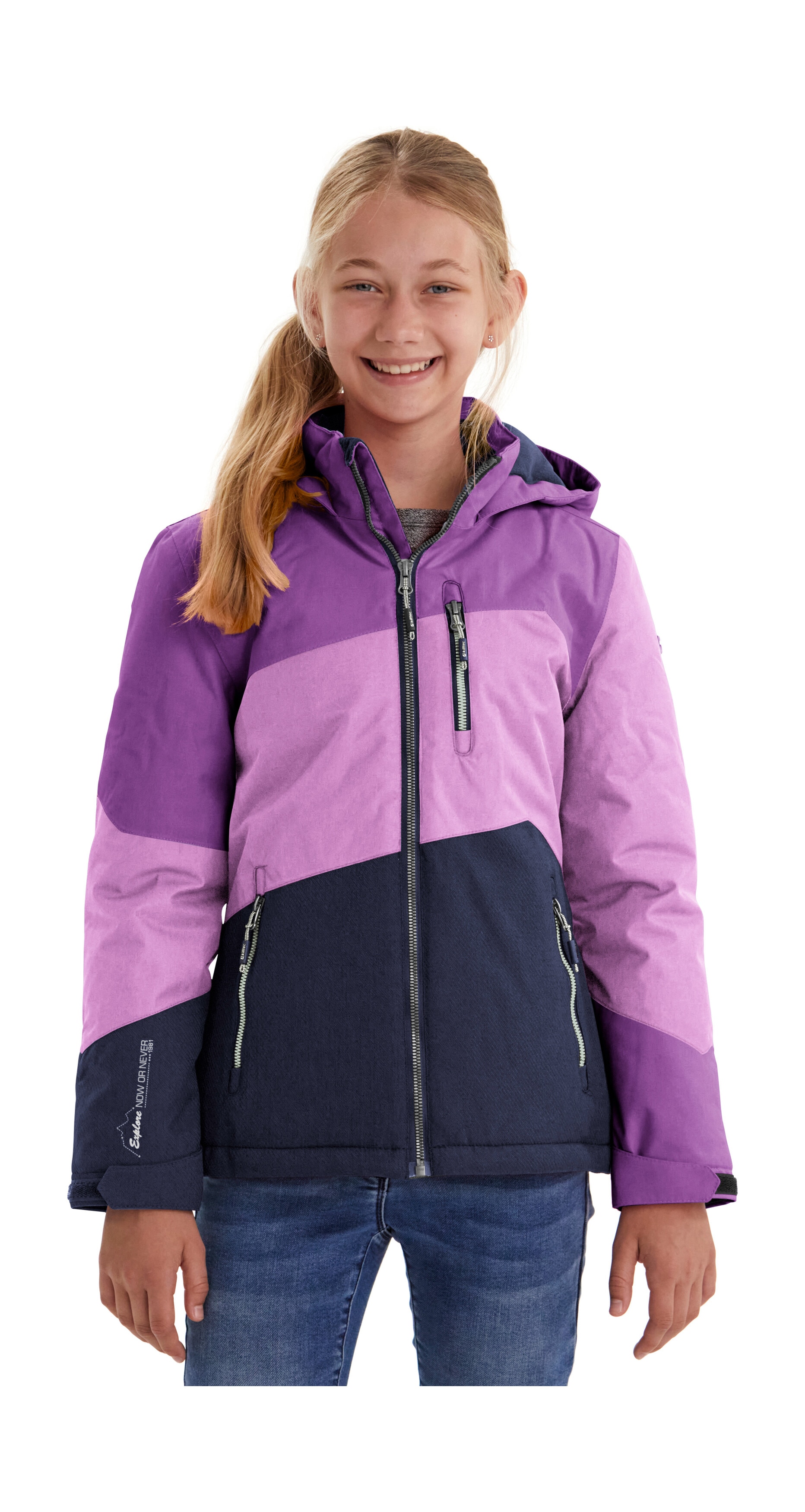 Killtec Outdoorjacke "Lynge GRLS JCKT B" Wasserdichte Winterjacke mit Kapuze, Fleece, verstellbaren Ärmeln