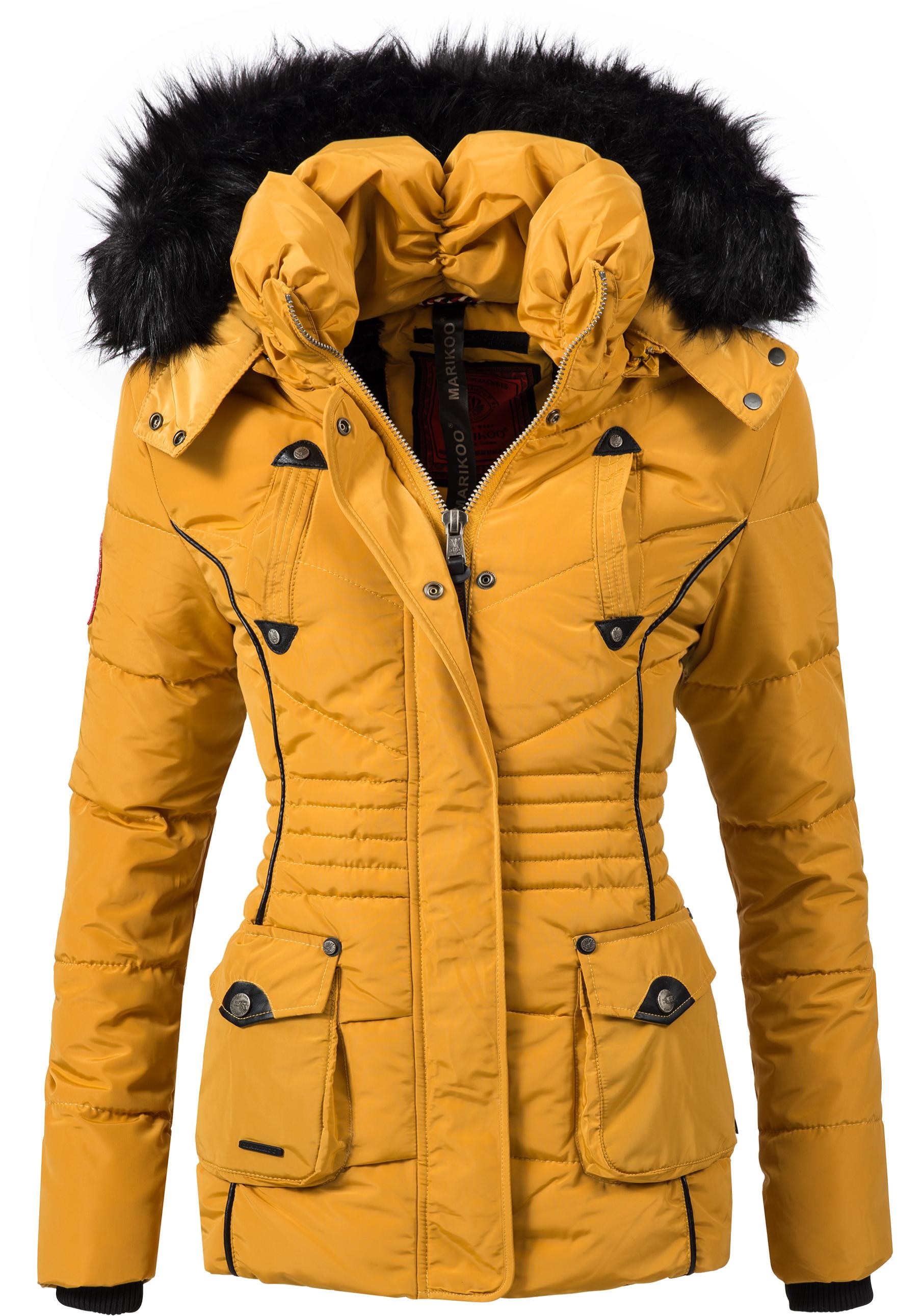 Marikoo Steppjacke "Vanilla" mitKapuze edle Winterjacke m. Kunstfellkapuze günstig online kaufen
