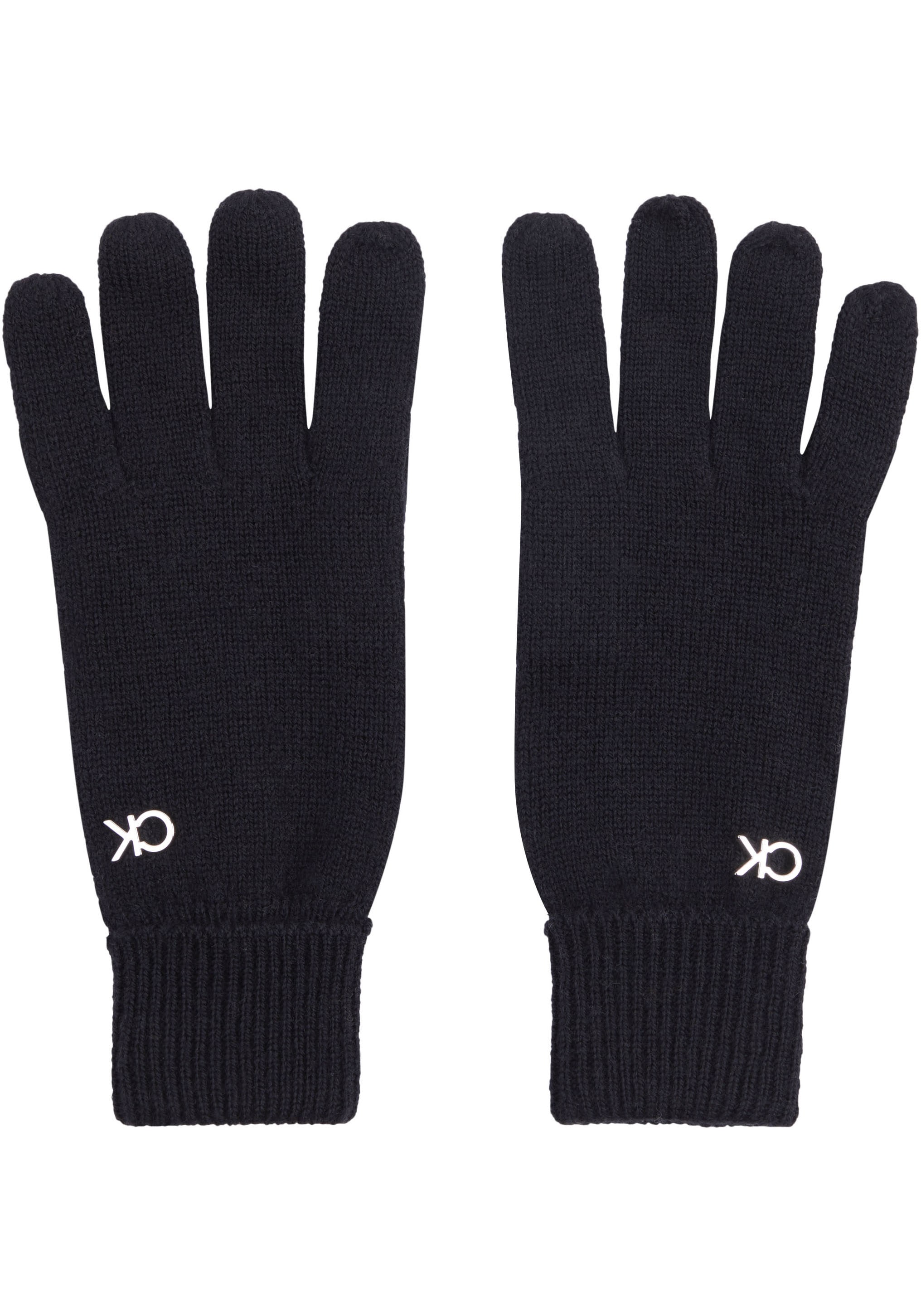 Calvin Klein Strickhandschuhe "CK METAL CHUNKY RIB GLOVES", mit Logozeichen