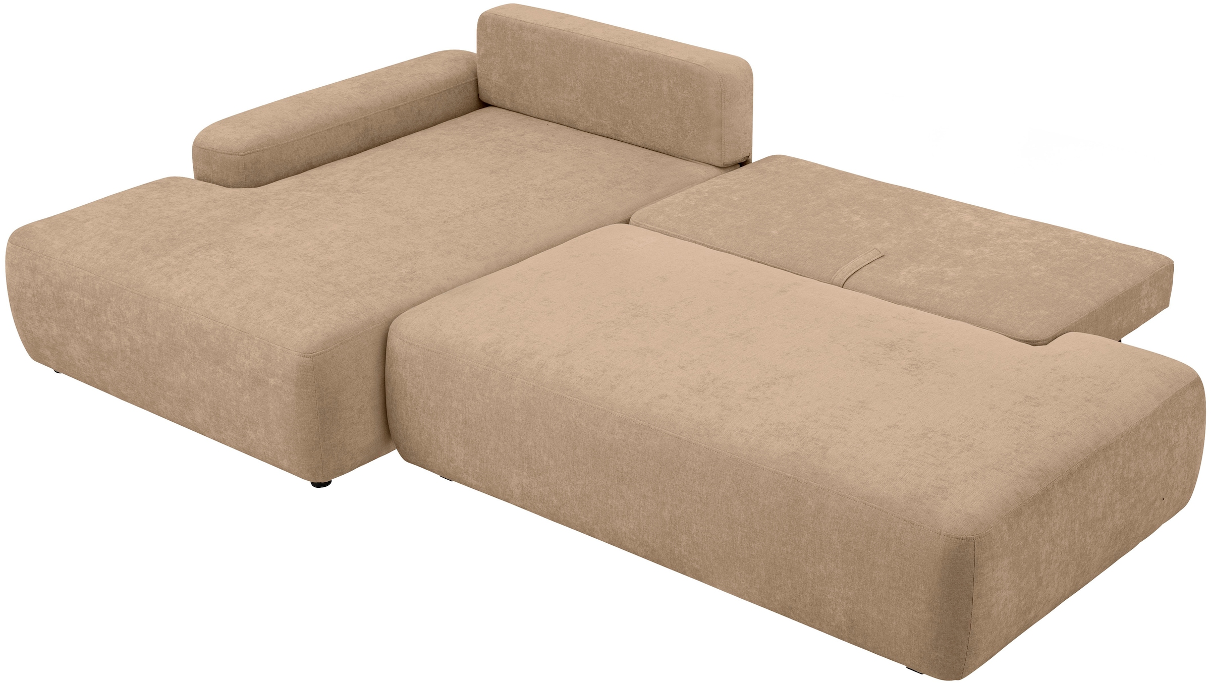 INOSIGN Ecksofa »TORGE, Schlafsofa Cord, Samtvelours u. Strukur fein, Couch in L-Form«, Schlaffunktion und Bettkasten, Liegefläche: 210x125 cm, neues Design