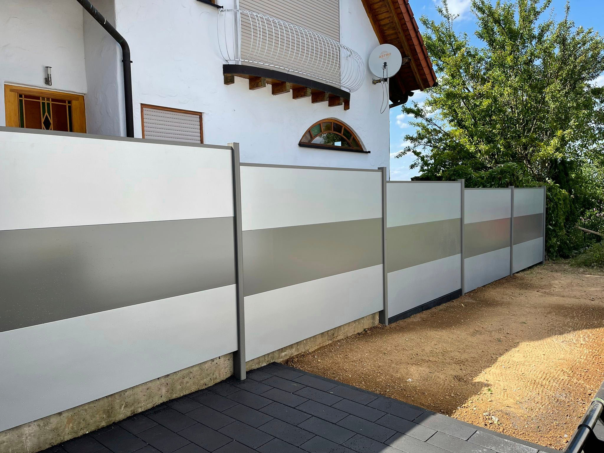 KRAUS Sichtschutzelement »Sicht- und Lärmschutz Dino Protect«, HxB: 180x240 cm, Eckset, Quarzgrau
