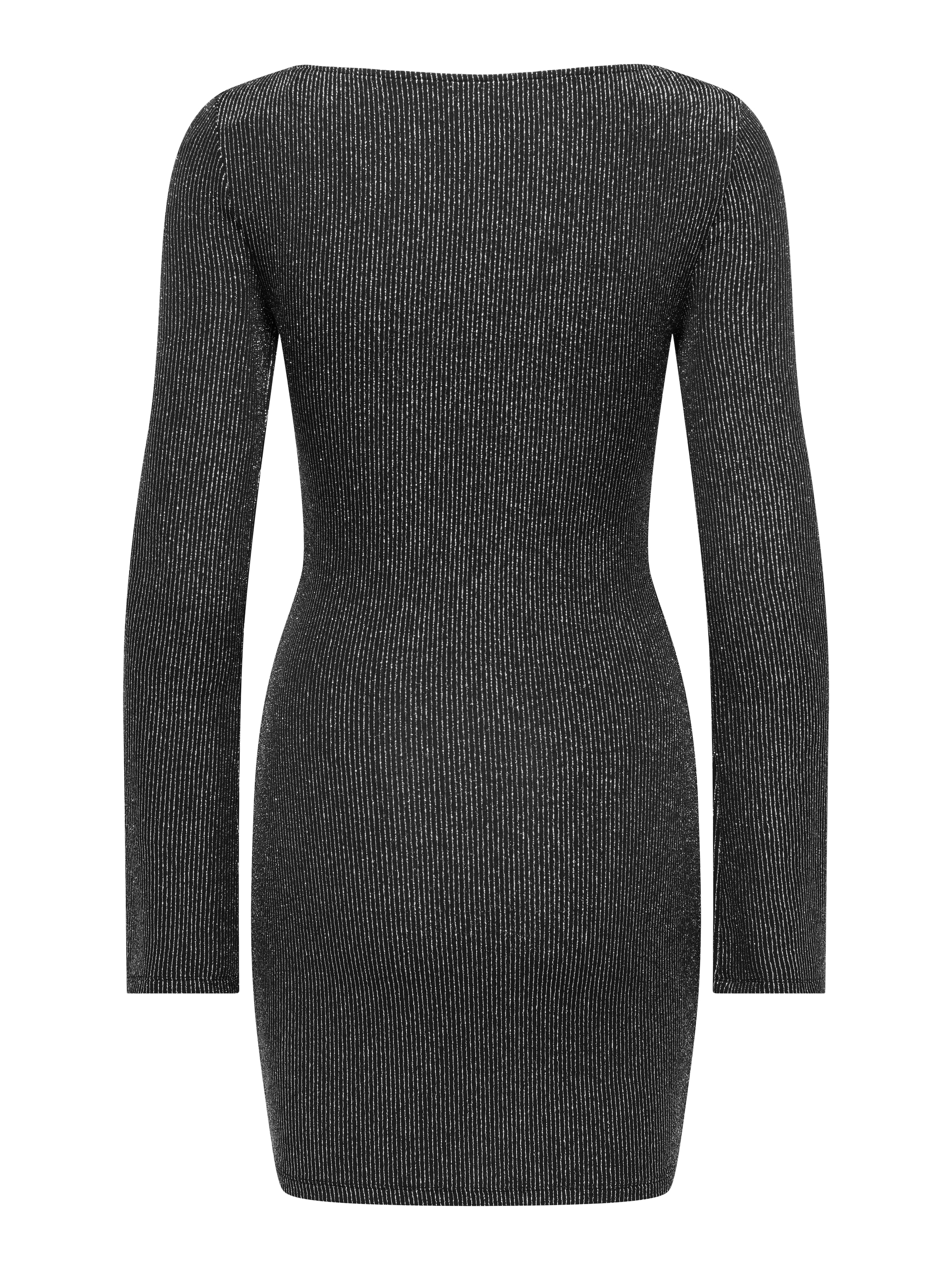 ONLY Minikleid »ONLCAROL L/S GLITTER BOAT DRESS CS JRS« Materialmix, regular fit, Glitzer-Effekt