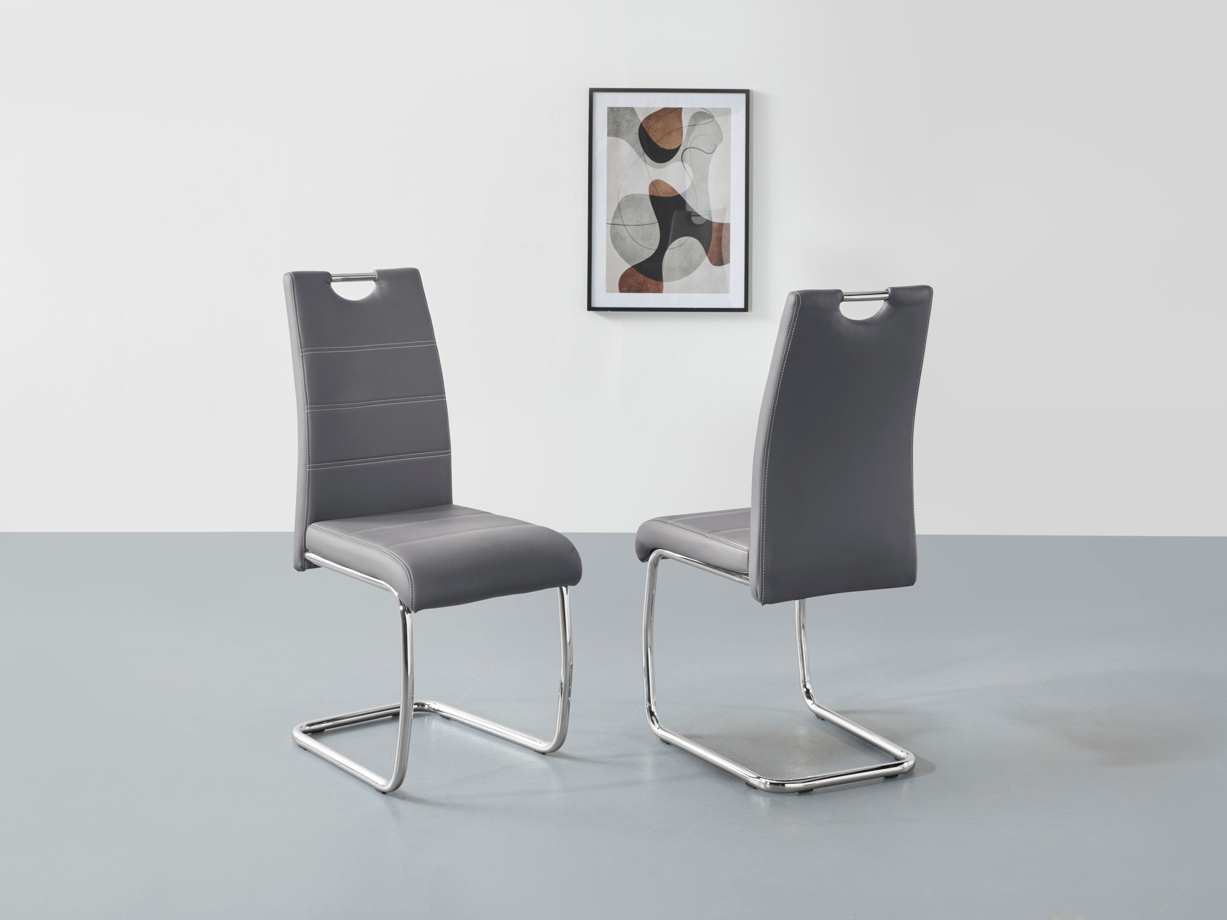 HELA Freischwinger "Flora, Esszimmerstühle", (Set), 1 St., Kunstleder, Schw günstig online kaufen