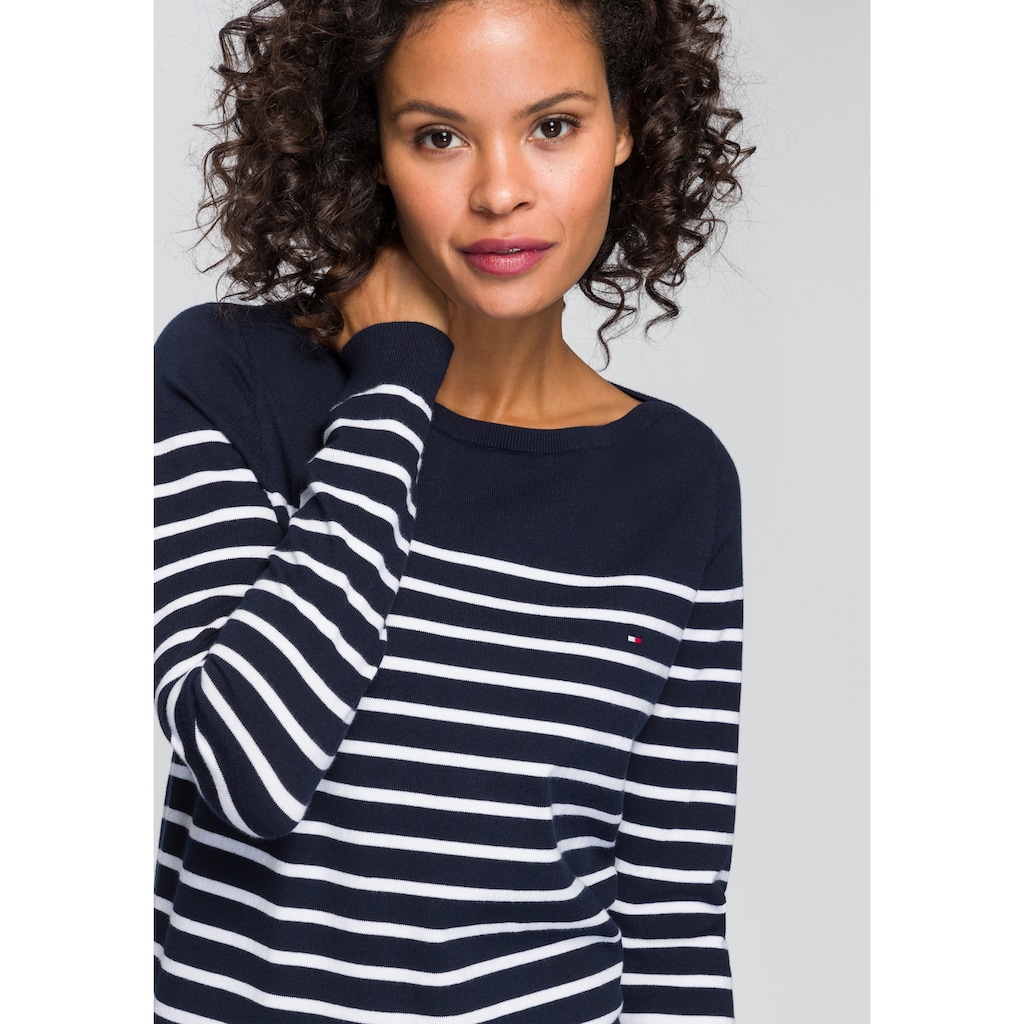 Tommy Hilfiger Streifenpullover »HERITAGE BOAT NECK SWEATER«, im klassischem Ringeldessin