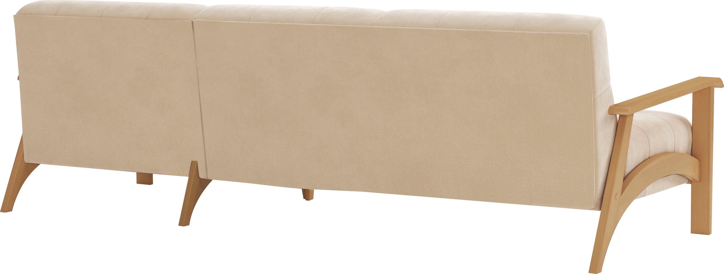 sit&more Ecksofa »Billund L-Form«, Armlehnen aus eichefarbigem Buchenholz, verschiedene Bezüge und Farben