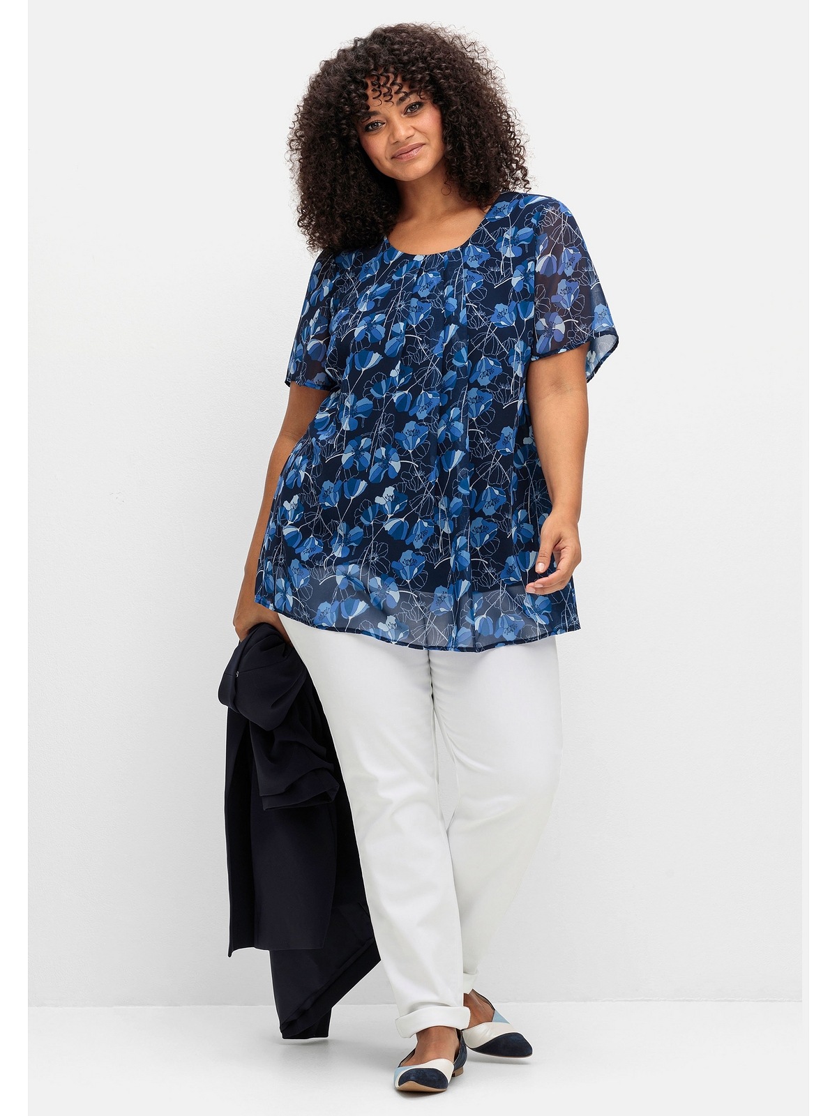 Sheego Longtunika »Große Größen«, im Lagenlook, mit Blütenprint