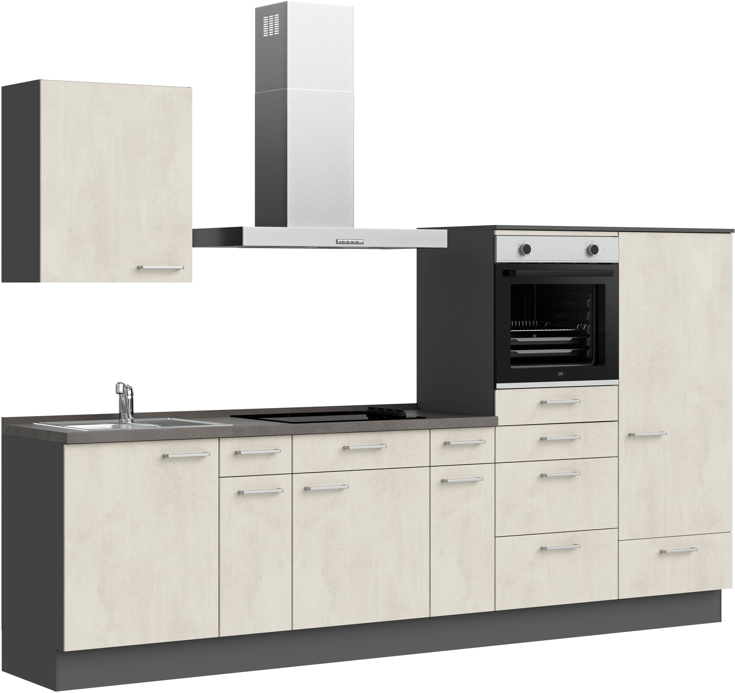 nobilia® Küchenzeile »"Riva I"«, vormontiert, Ausrichtung wählbar, Breite 300 cm, wahlw. mit E-Geräten