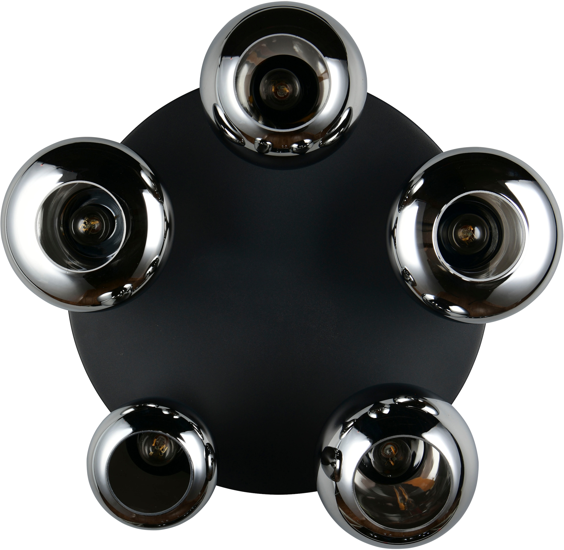 TRIO Leuchten Deckenleuchte »Lumina, Deckenlampe 5-flammig mit Glasschirm, exkl 5x E14 , max 10W« E14 1 Stk. warmweiß - kaltweiß Ø 64 cm Höhe 25 cm, spiegelnde Glas Lampenschirme in 3 modernen Formen