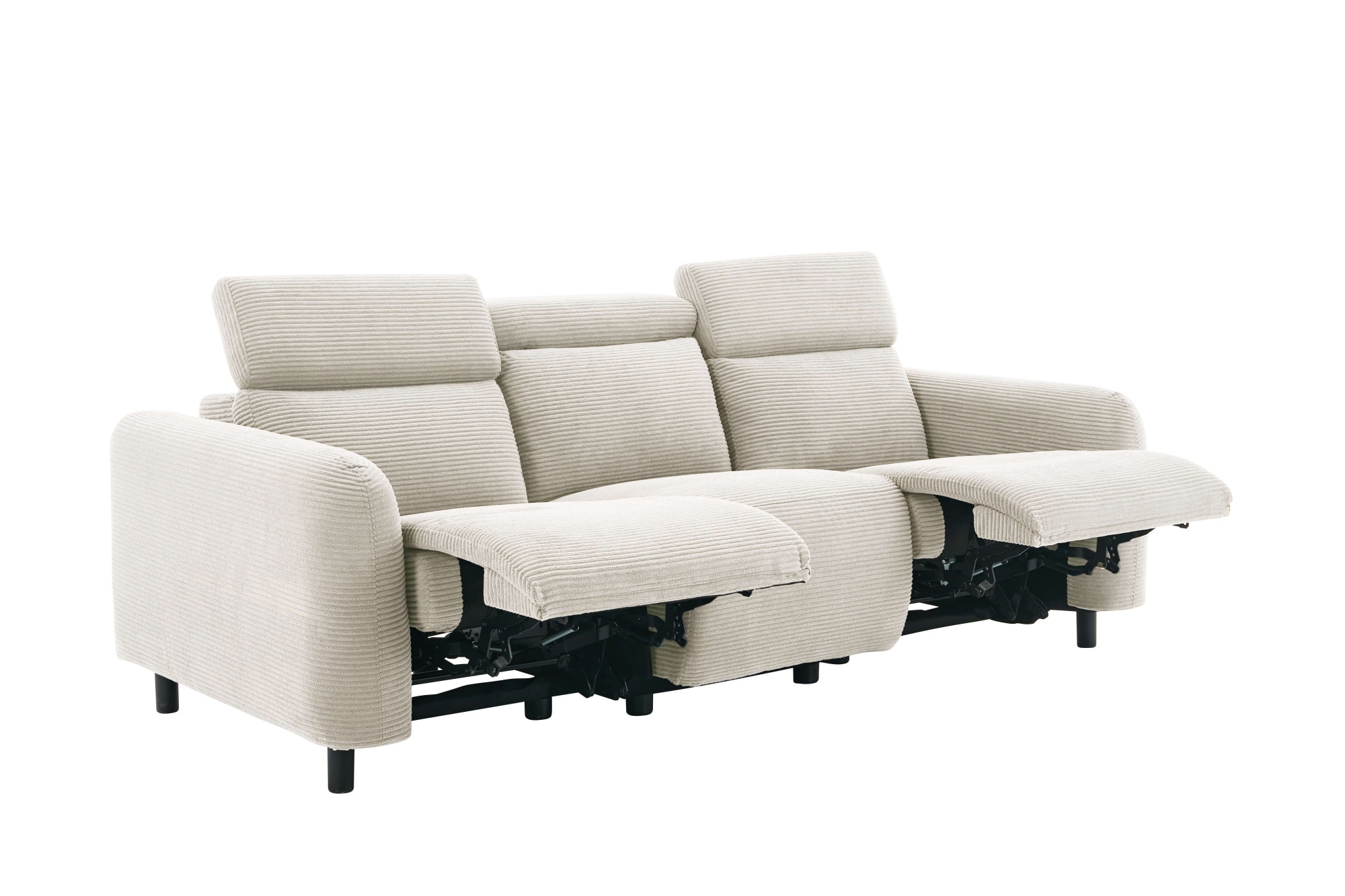 Home affaire 3-Sitzer »SKAANE in Cord, Sofa mit manueller u. elektrischer Relaxfunktion«, Relax-Funktion in 2 Sitzen, Kopfteilverstellung, Federkernpolsterung