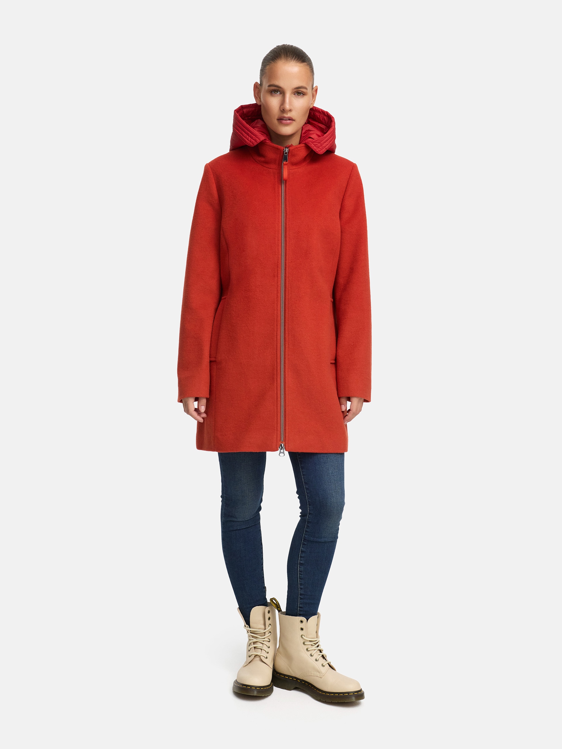MANISA Wolljacke, mit Kapuze, mit herausnehmbarer Kapuze