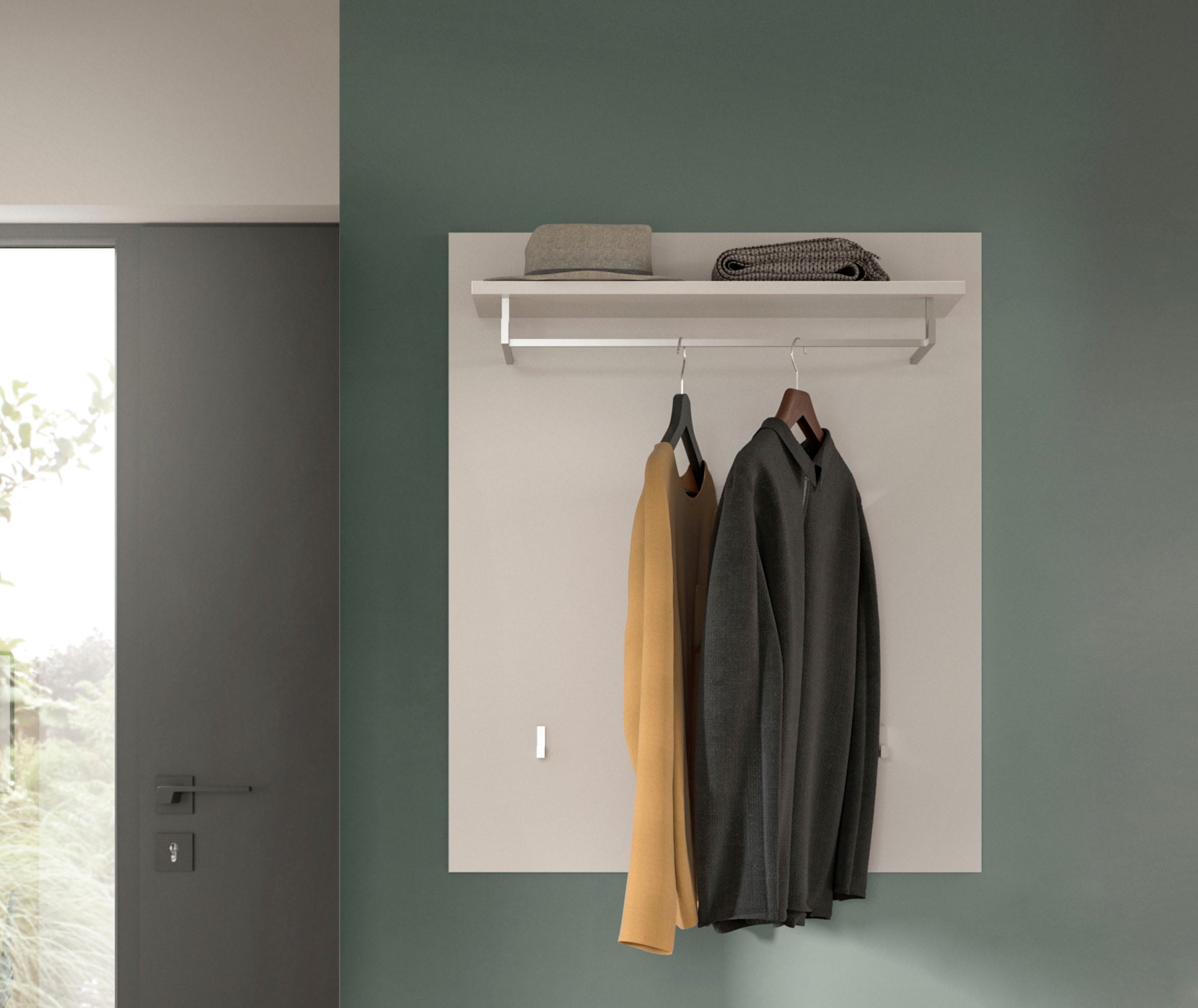 INOSIGN Garderobenpaneel »CAPRI, Breite 80 cm, 1 Ablageboden, 3 Haken, 1 Kleiderstnage«, Wandgarderobe, Paneel, Garderobe, Flurpaneel, Wandpaneel