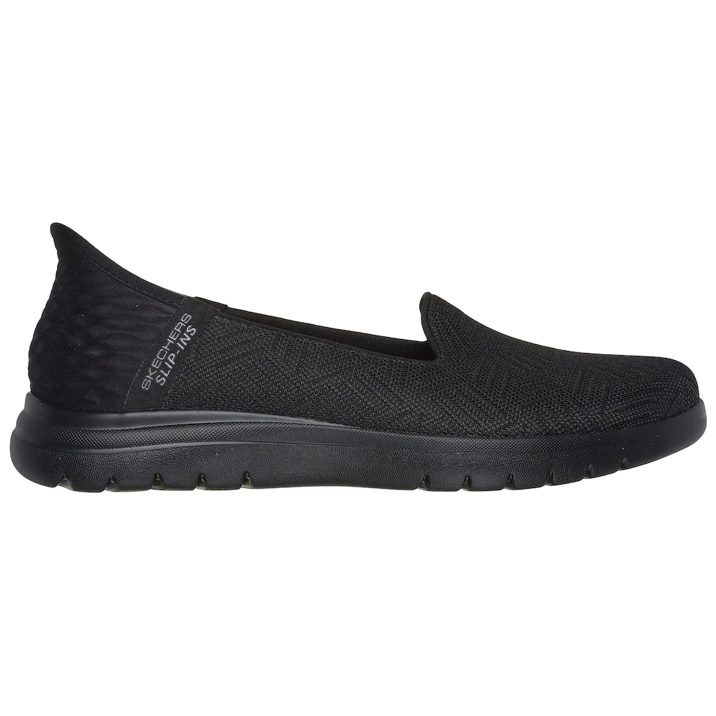 Skechers Slip-On Sneaker »ON-THE-GO FLEX-CLOVER«, Schlupfschuh, Slipper, Freizeitschuh mit gepolstertem Schaftrand