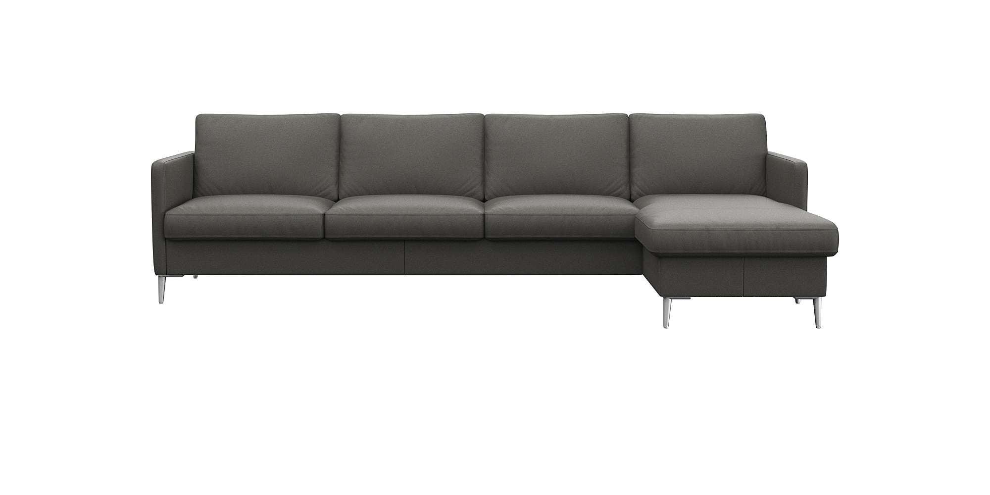 FLEXLUX Ecksofa "Fiore, L-Form, bequem und komfortabel durch hochwertigem Sitzaufbau" schmale Armlehnen, Kaltschaum, Füße Alu