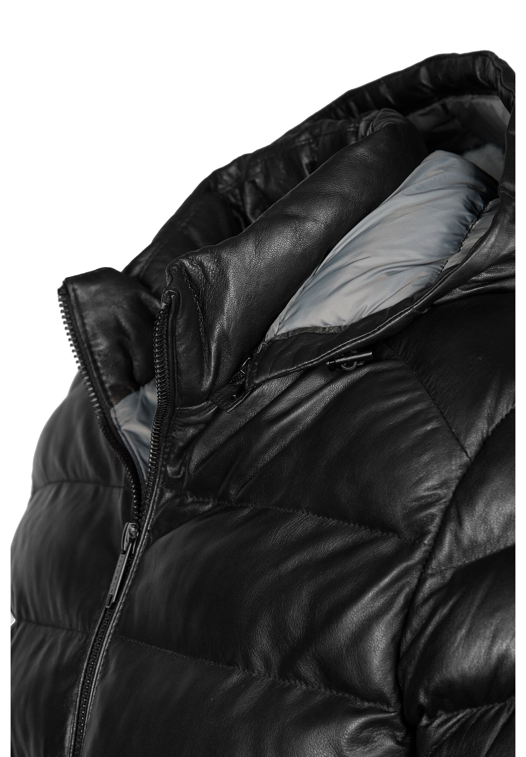 bugatti Lederjacke »BUCLAUDIUS« mit Kapuze mit Reißverschlusstaschen