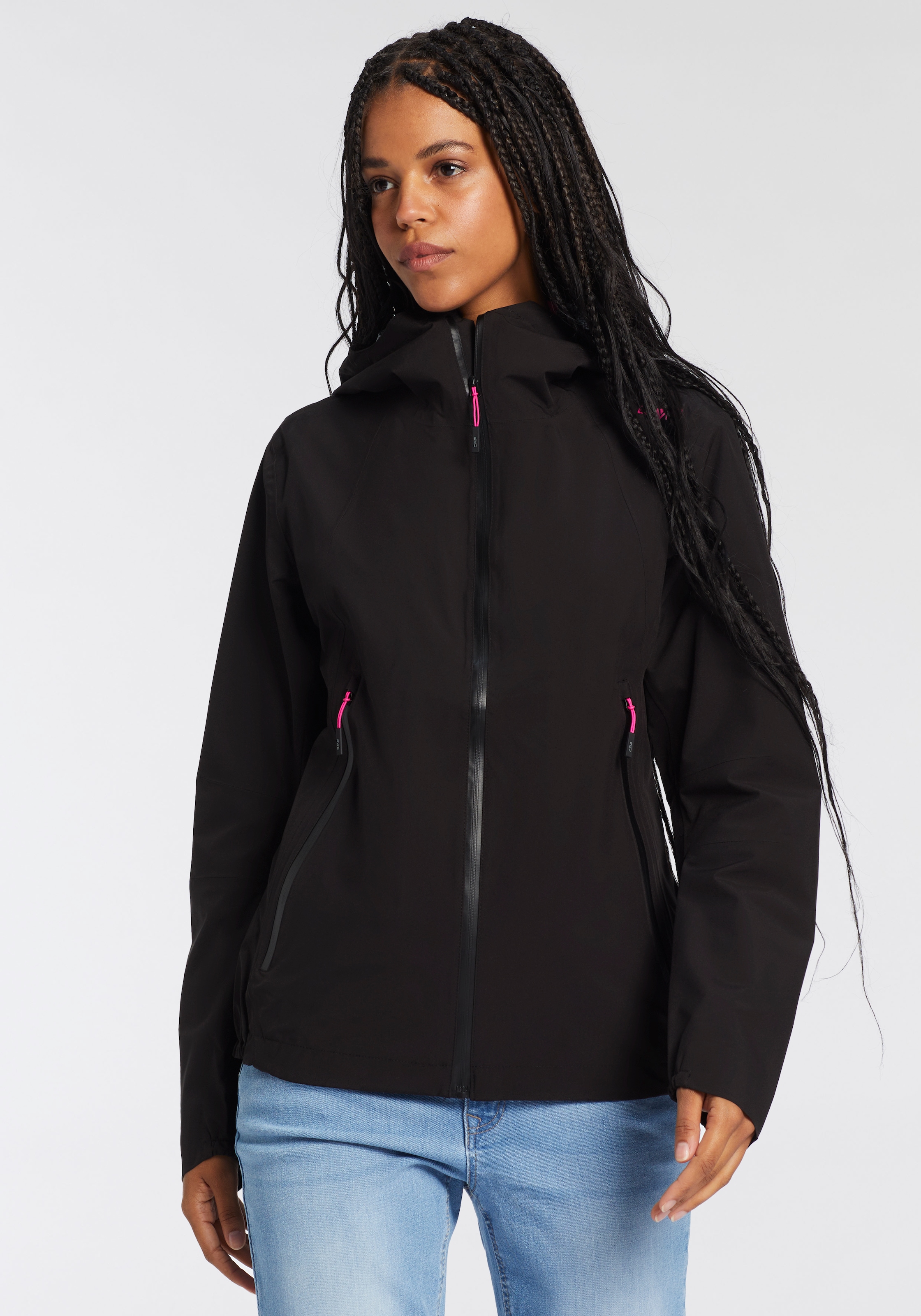 Softshelljacke »WOMAN JACKET FIX HOOD«, mit Kapuze