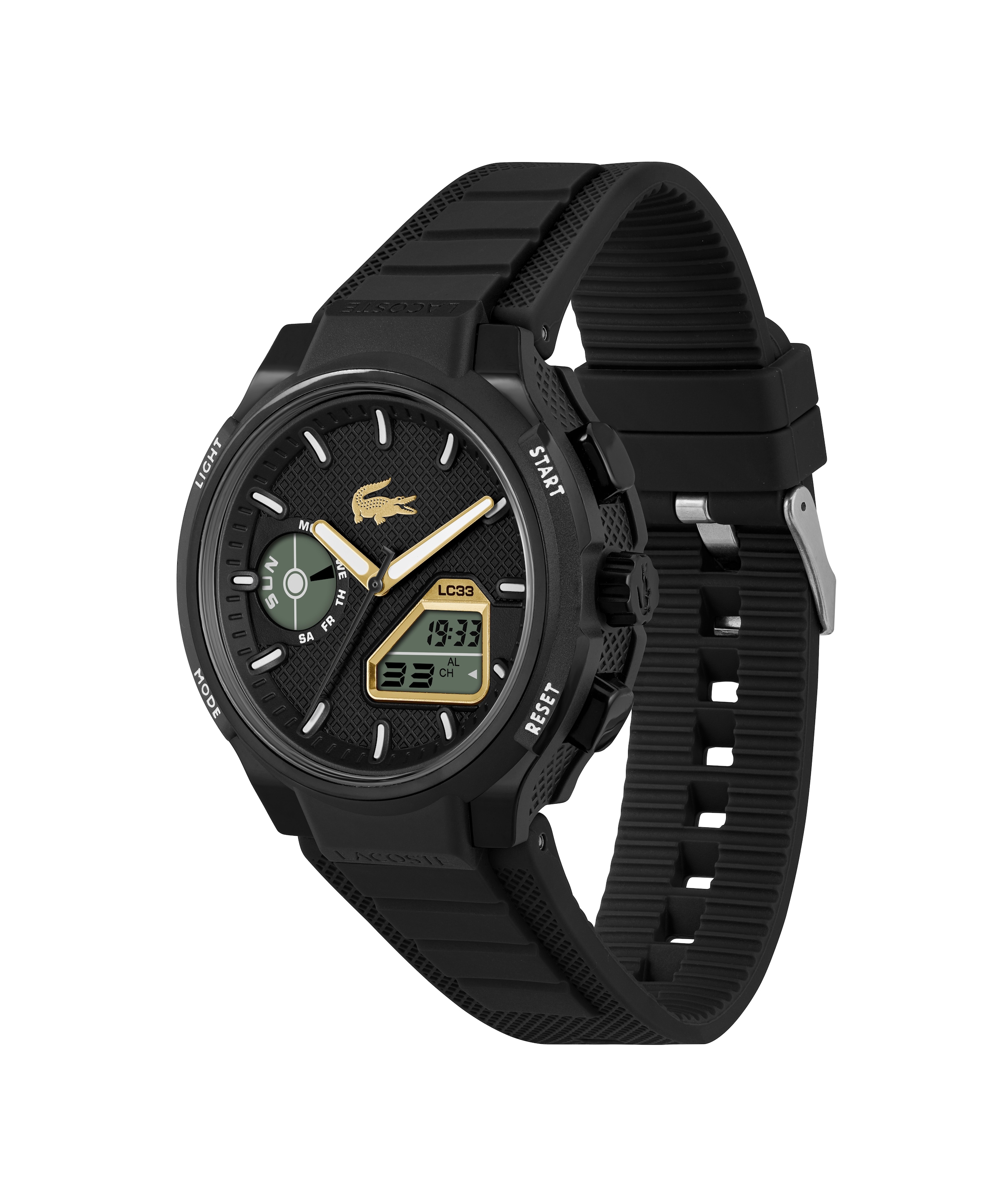 Lacoste Quarzuhr »LC33« Quarzuhr, Armbanduhr, Herrenuhr, Silikonarmband, analog, digital, Tag