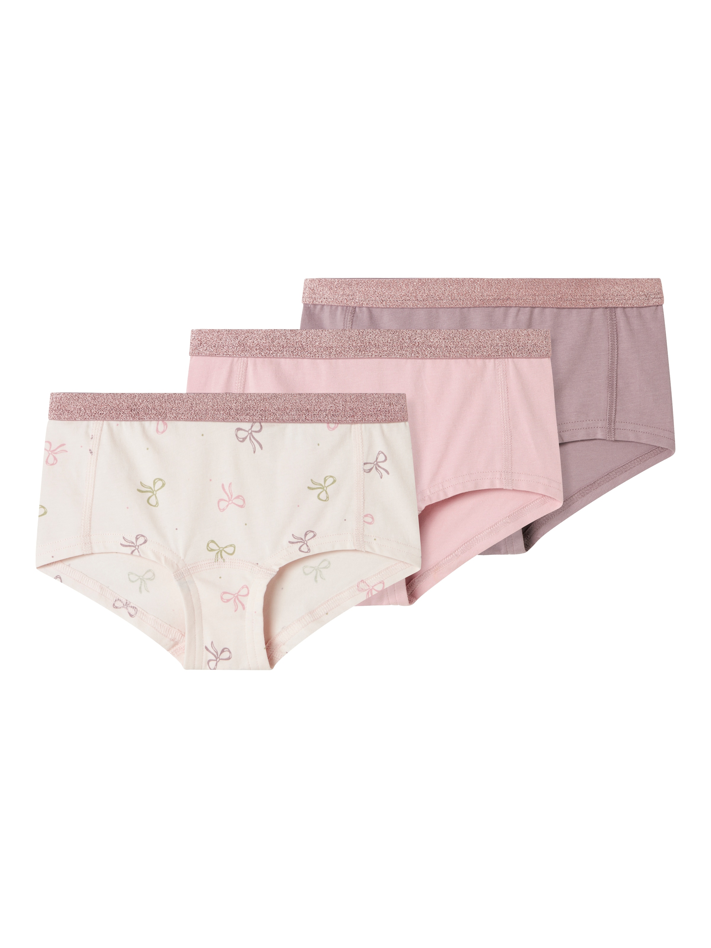 Name It Panty »NKFHIPSTER 3P BARELY PINK BOW NOOS«, (Packung, 3 St.)