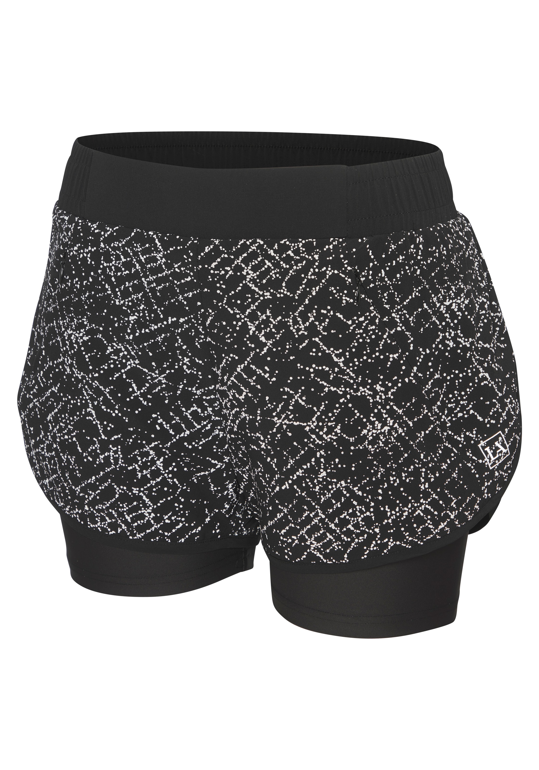 LASCANA ACTIVE 2-in-1-Shorts  im Layer-Design mit reflektierendem Material