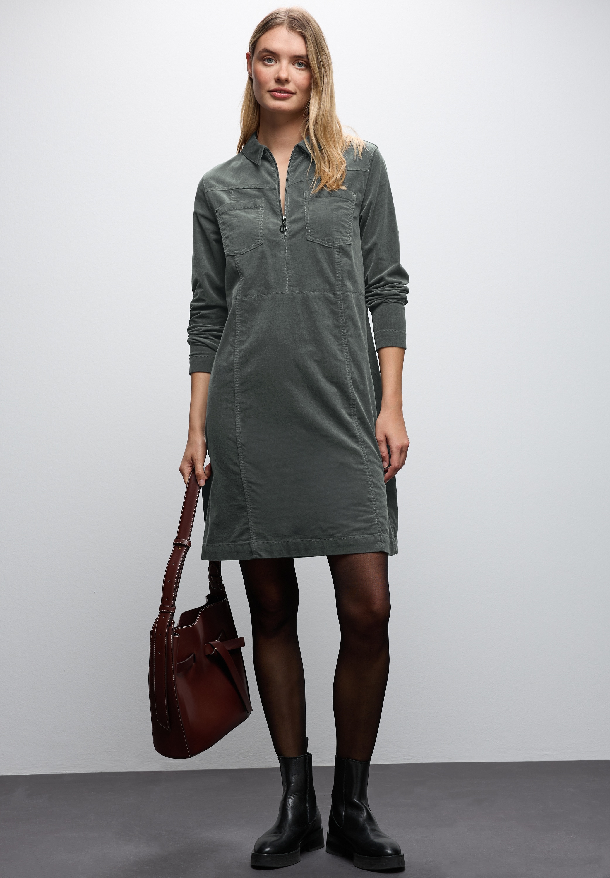 STREET ONE Cordkleid, mit Zipper günstig online kaufen