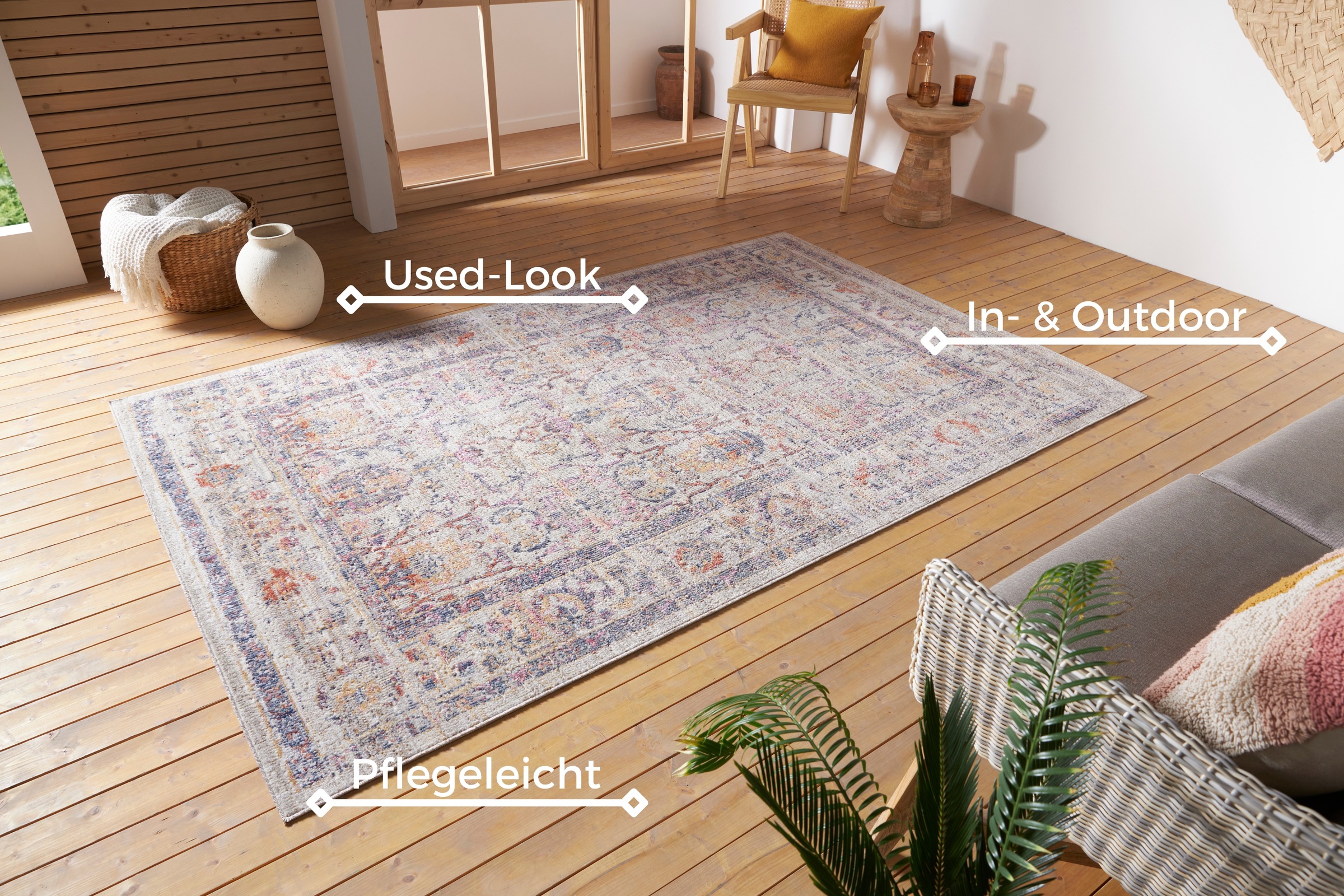 Thumbnail - HANSE Home Teppich "Luxor", rechteckig, 3 mm Höhe, In-& Outdoor, Läufer, wetterfest, Balkon, Wohnzimmer, Orient