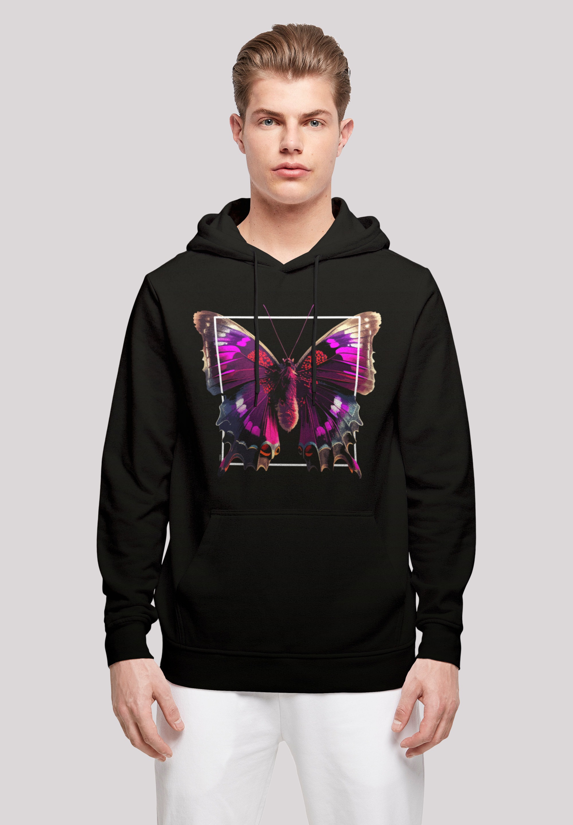 F4NT4STIC Kapuzenpullover "Pink Schmetterling HOODIE UNISEX", Print