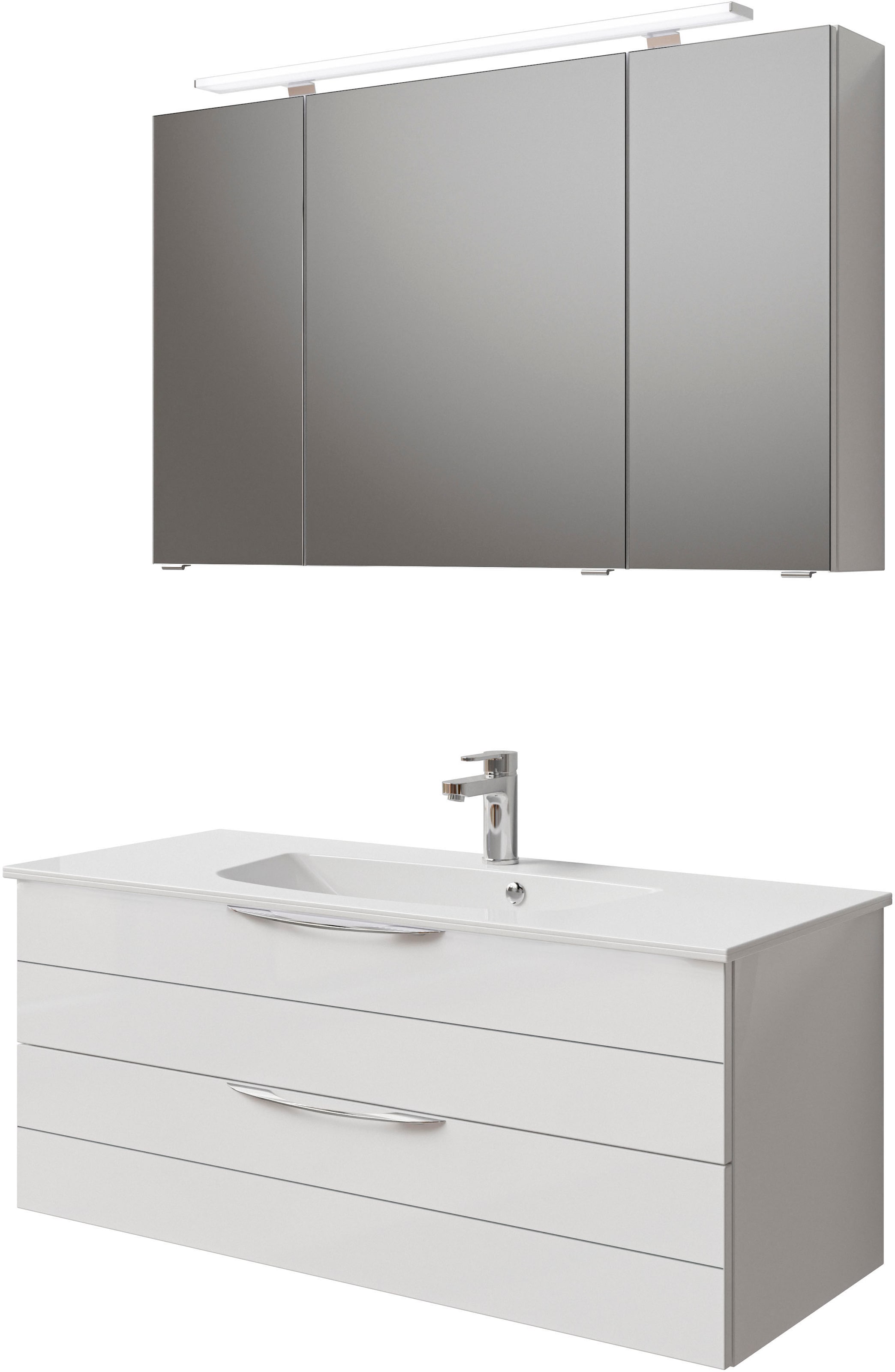 Saphir Badmöbel-Set "Serie 6025 2-teilig Mineralmarmor-Waschtisch mit LED-S günstig online kaufen