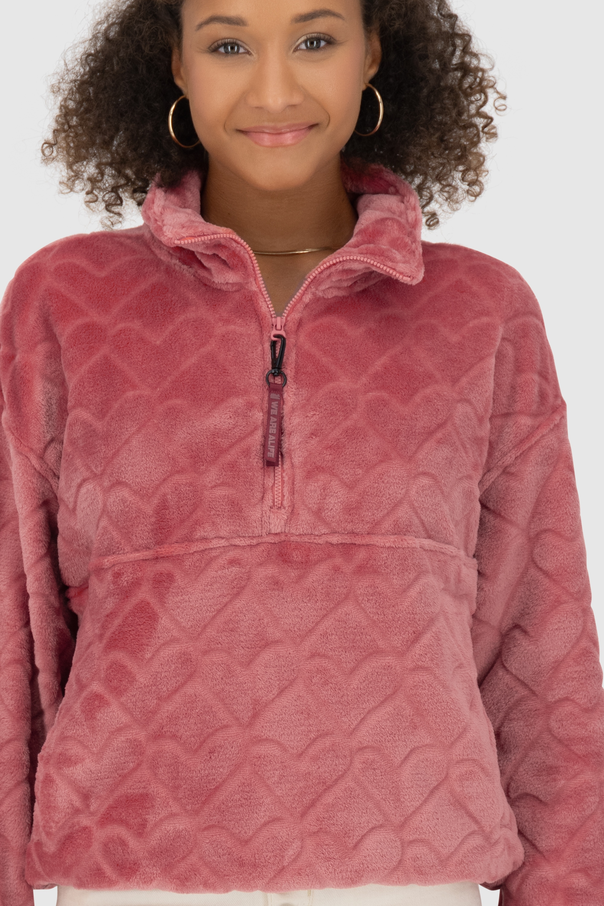 Alife & Kickin Sweatshirt »Damen LilianAK G«, Kuschliger Teddy Pullover mit zwei seitlichen Eingriffstaschen