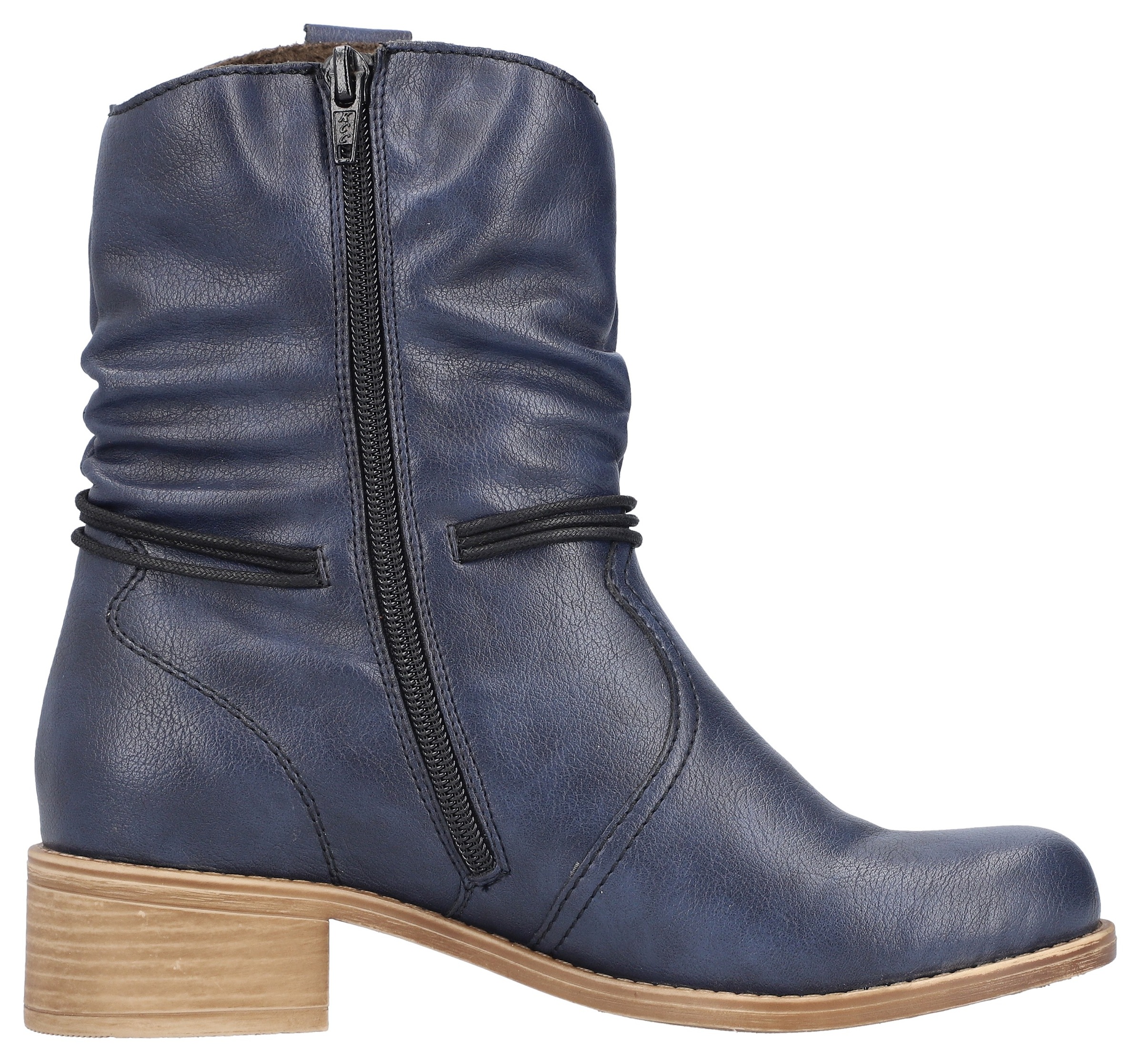 Rieker Winterstiefelette, Boots, Blockabsatz, slouchy Schaft, mit Innenreißverschluss