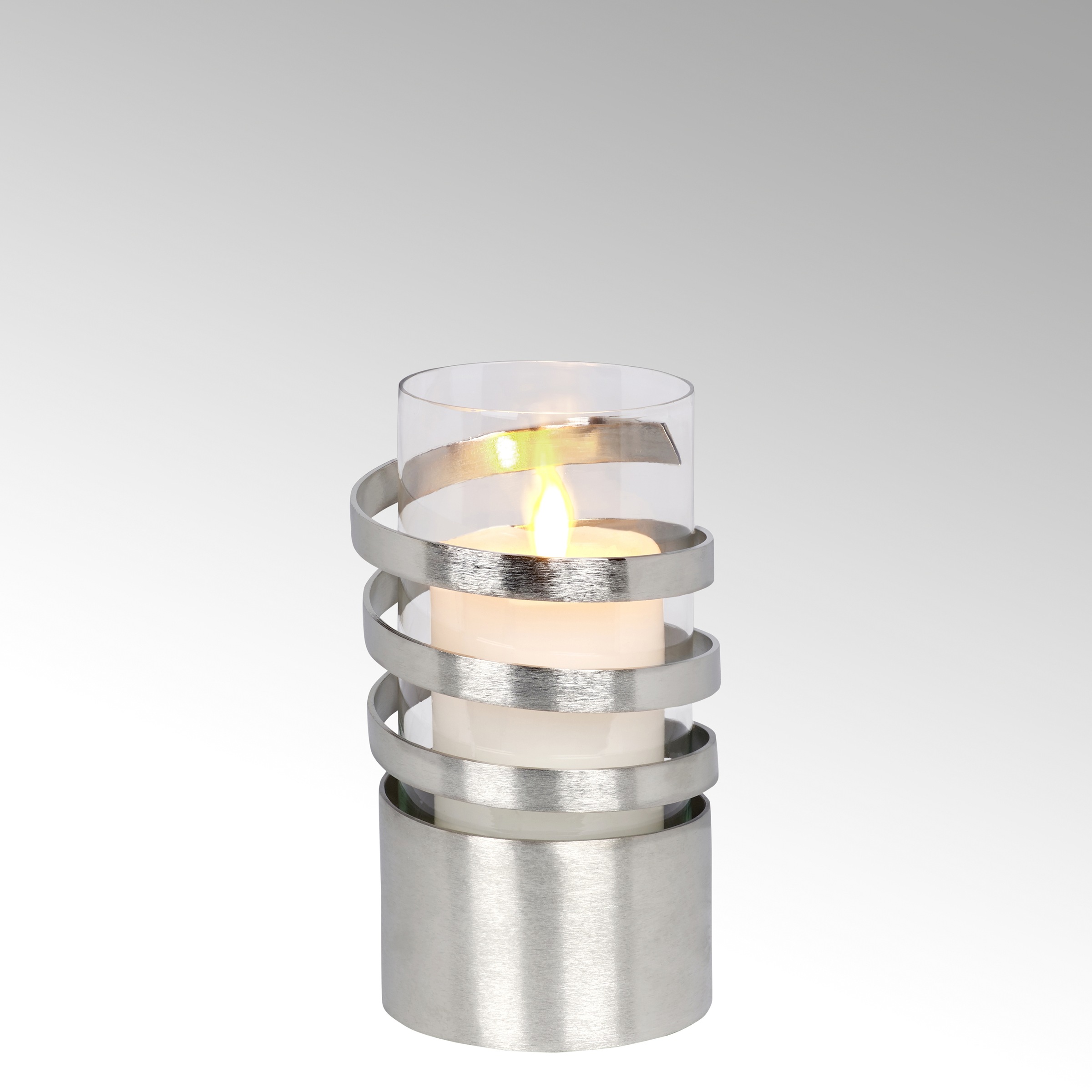 Lambert Windlicht »Kerzenhalter Spiral«, (1 St.), aus Aluminium, gebürstet und Glas kaufen