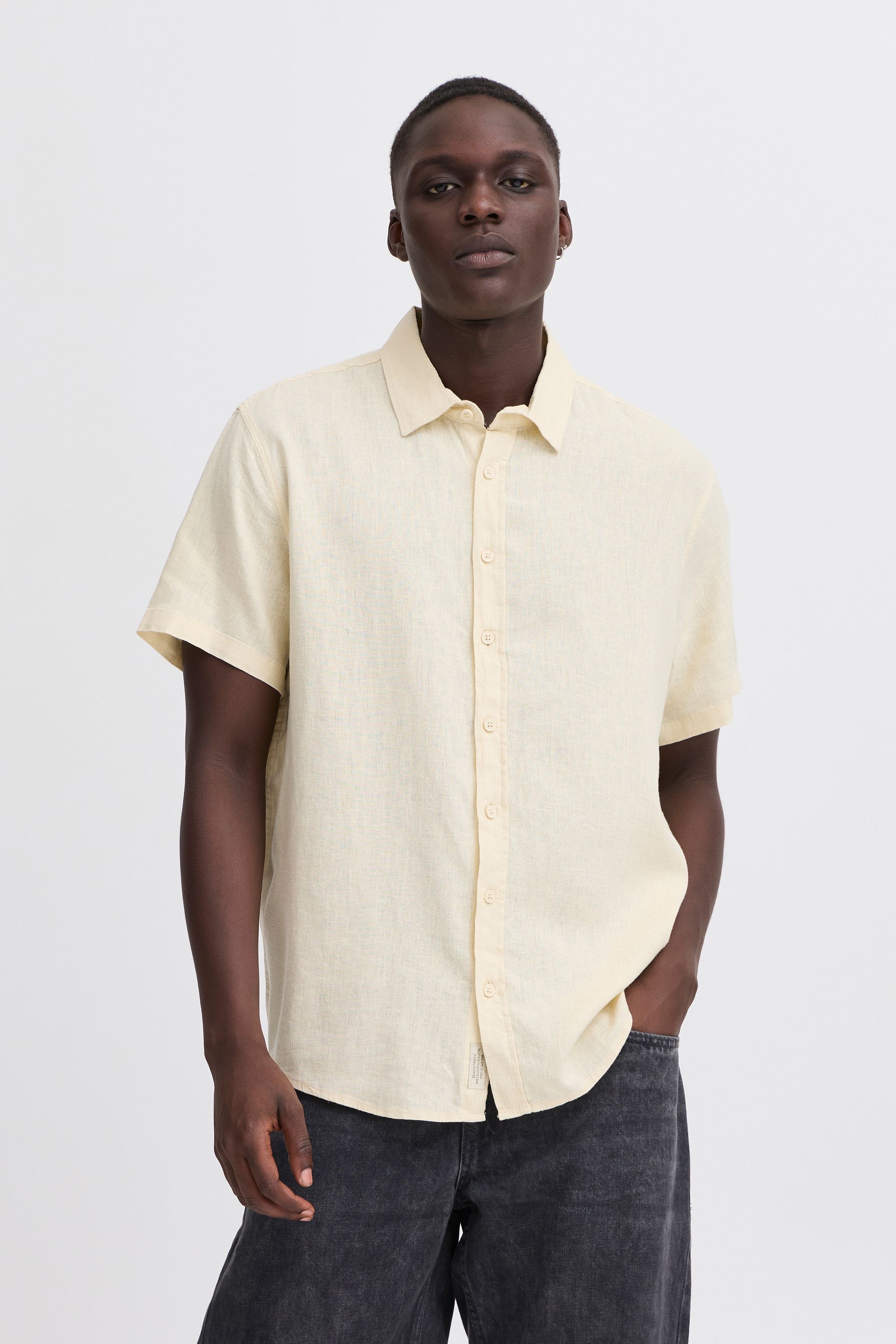 Blend Leinenhemd "BHVIC", Stilvolles Kurzarmhemd aus Leinenmix günstig online kaufen