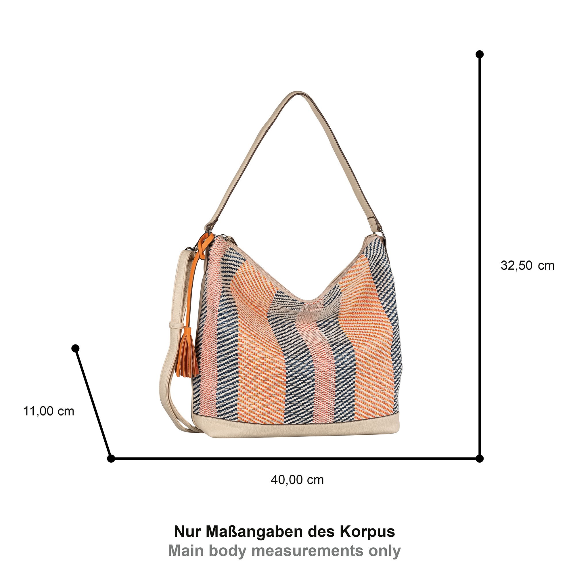 Gabor Hobo »Annett« in Bastoptik besetzt mit glattem Kunstleder und einem Fransenanhänger