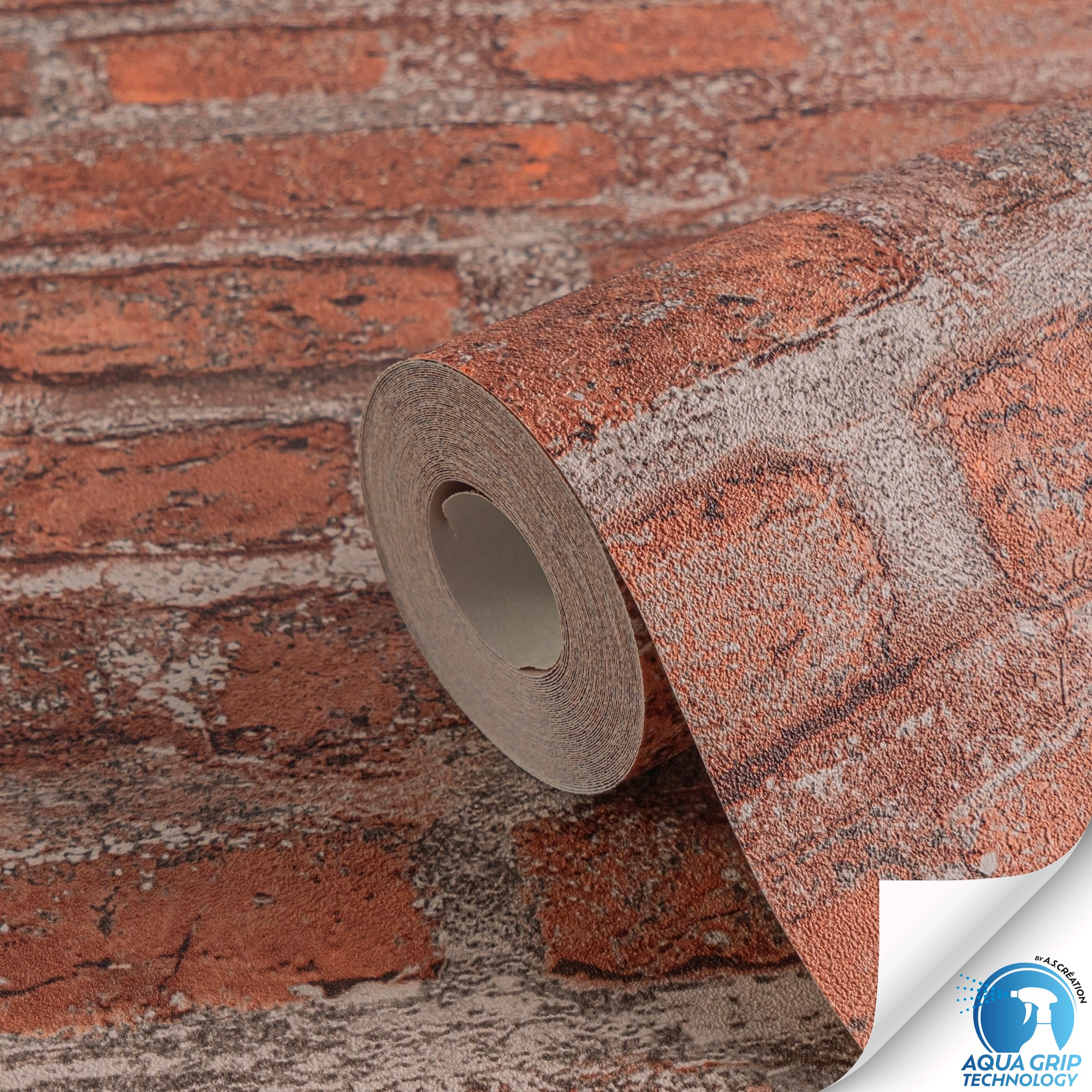 Thumbnail - living walls Vliestapete "DesignDrop vorgeleimte Tapete Stein Mustertapete Rot Braun" matt strukturiert Vliestapete vorg...