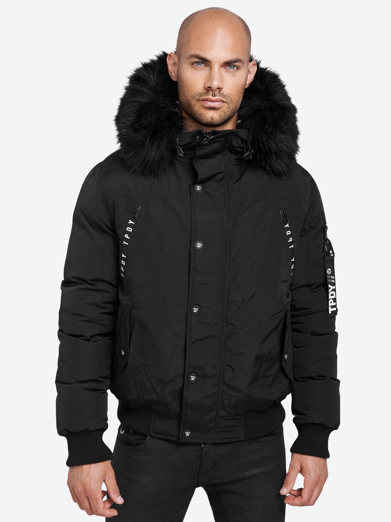 trueprodigy Bomberjacke "Noah Kapuze mit Fellimitat" mit Kapuze