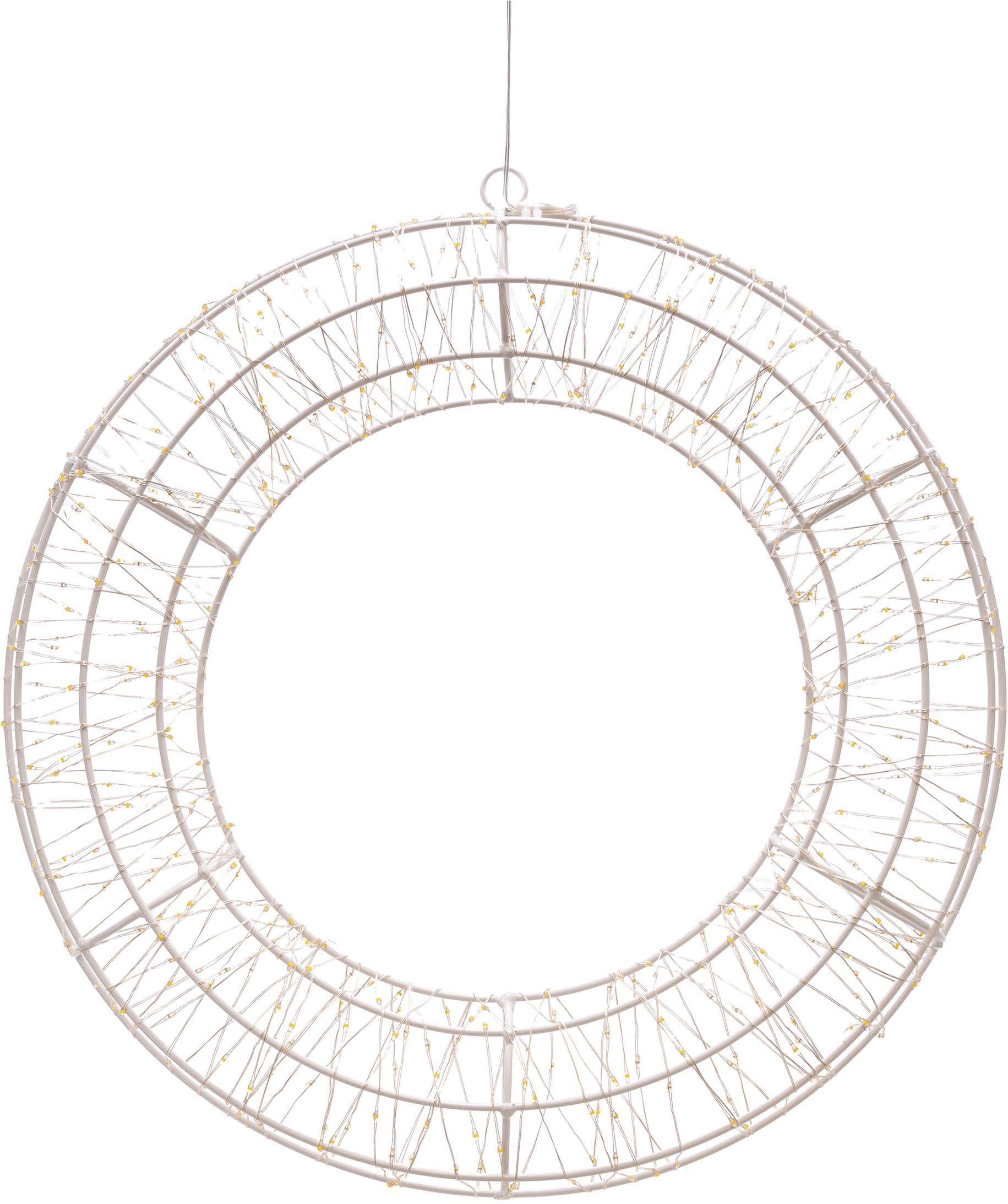 OTTO home LED Dekolicht »LED Dekokranz GENNIA« LED-Modul 1 Stk. Warmweiß IP44, Metall, starke LED-Dichte, 3 m Zuleitung
