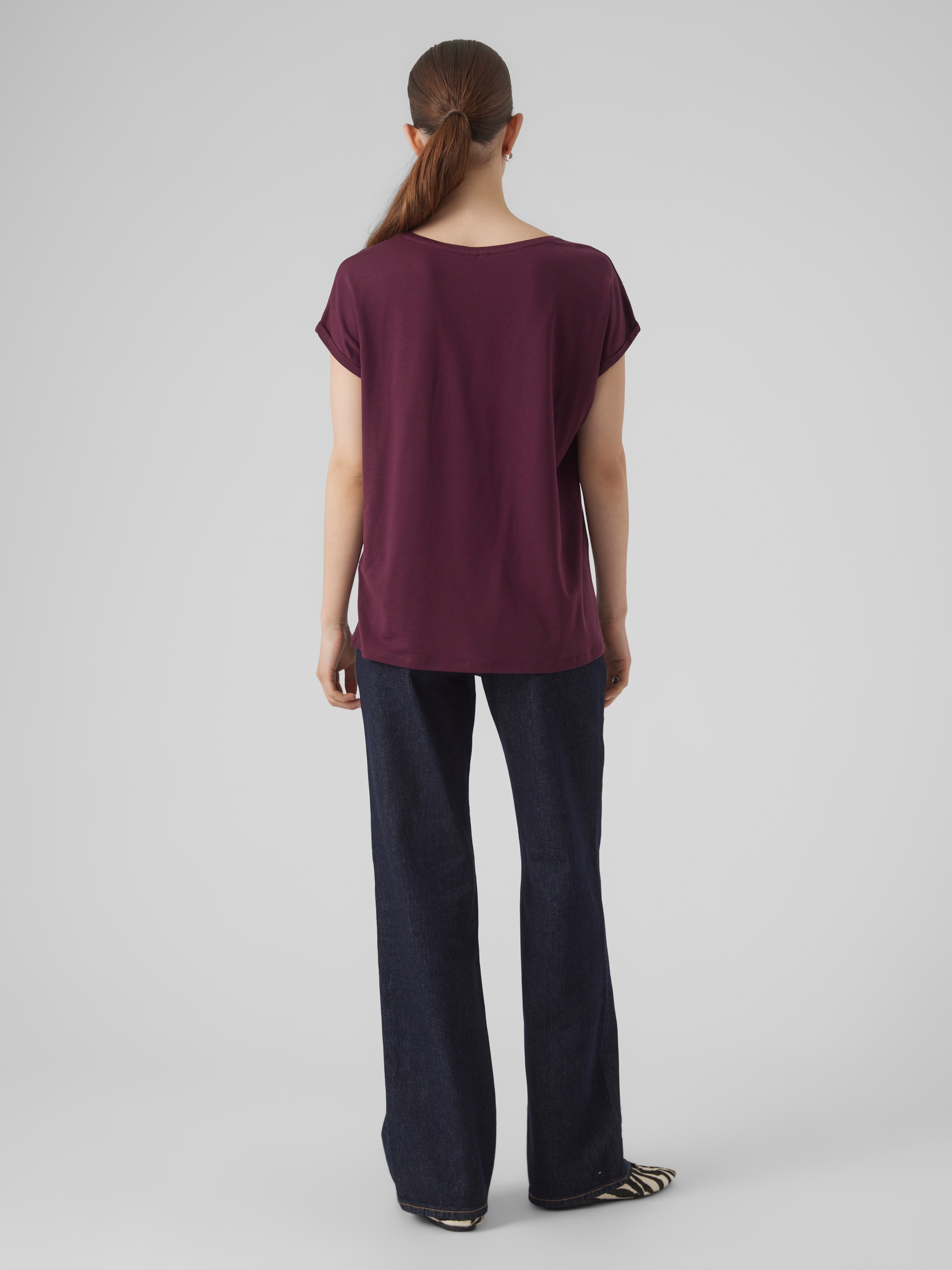 Vero Moda Rundhalsshirt »VMAVA PLAIN SS TOP GAJRS NOOS«