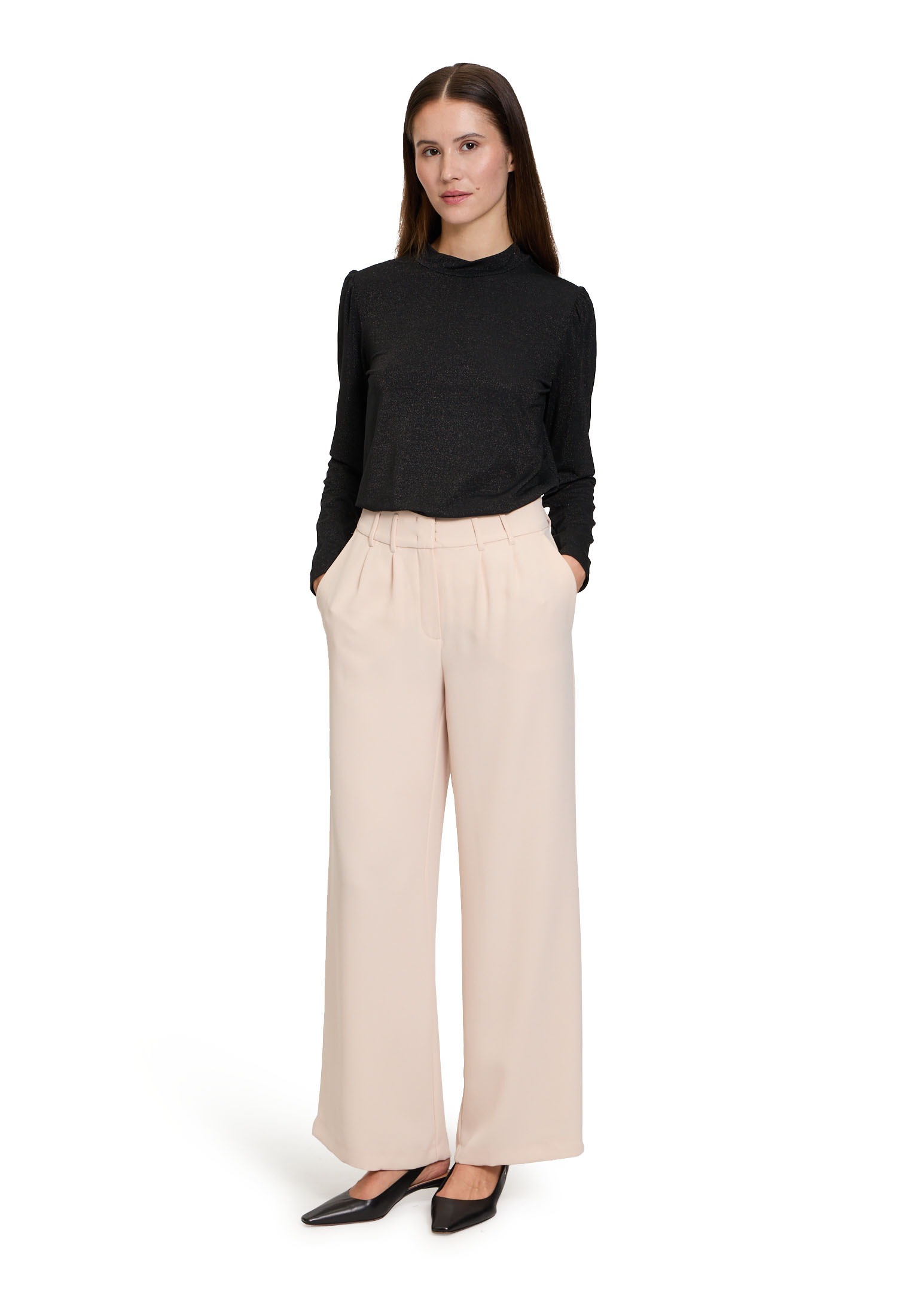 Betty&Co Kurzarmshirt »Betty & Co Rollkragenshirt mit Lurexfaden«, (1 tlg.), Glitzer