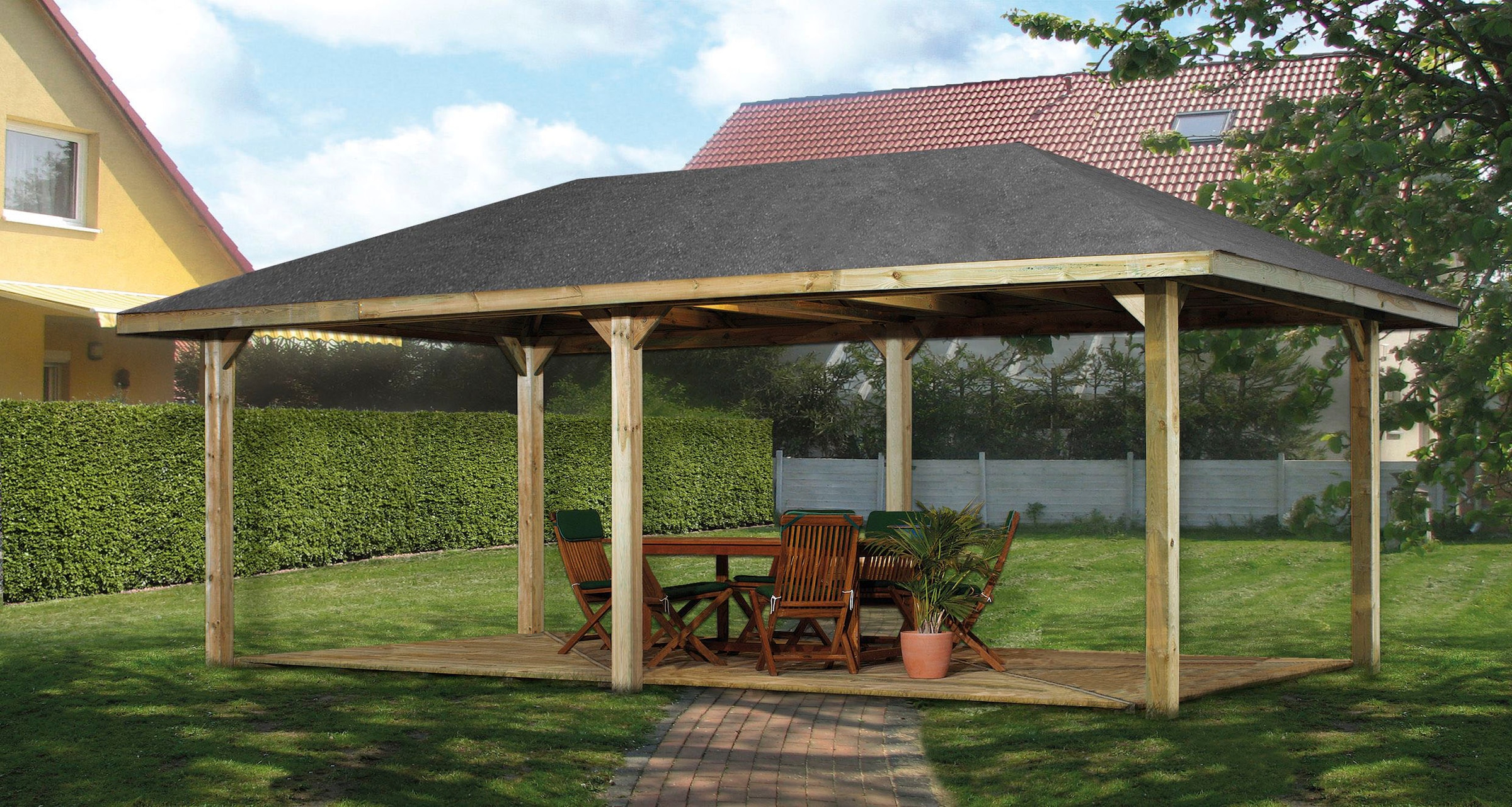 weka Pavillon »Gartenoase 651 B Gr.2«, 19 mm Massivholzdach